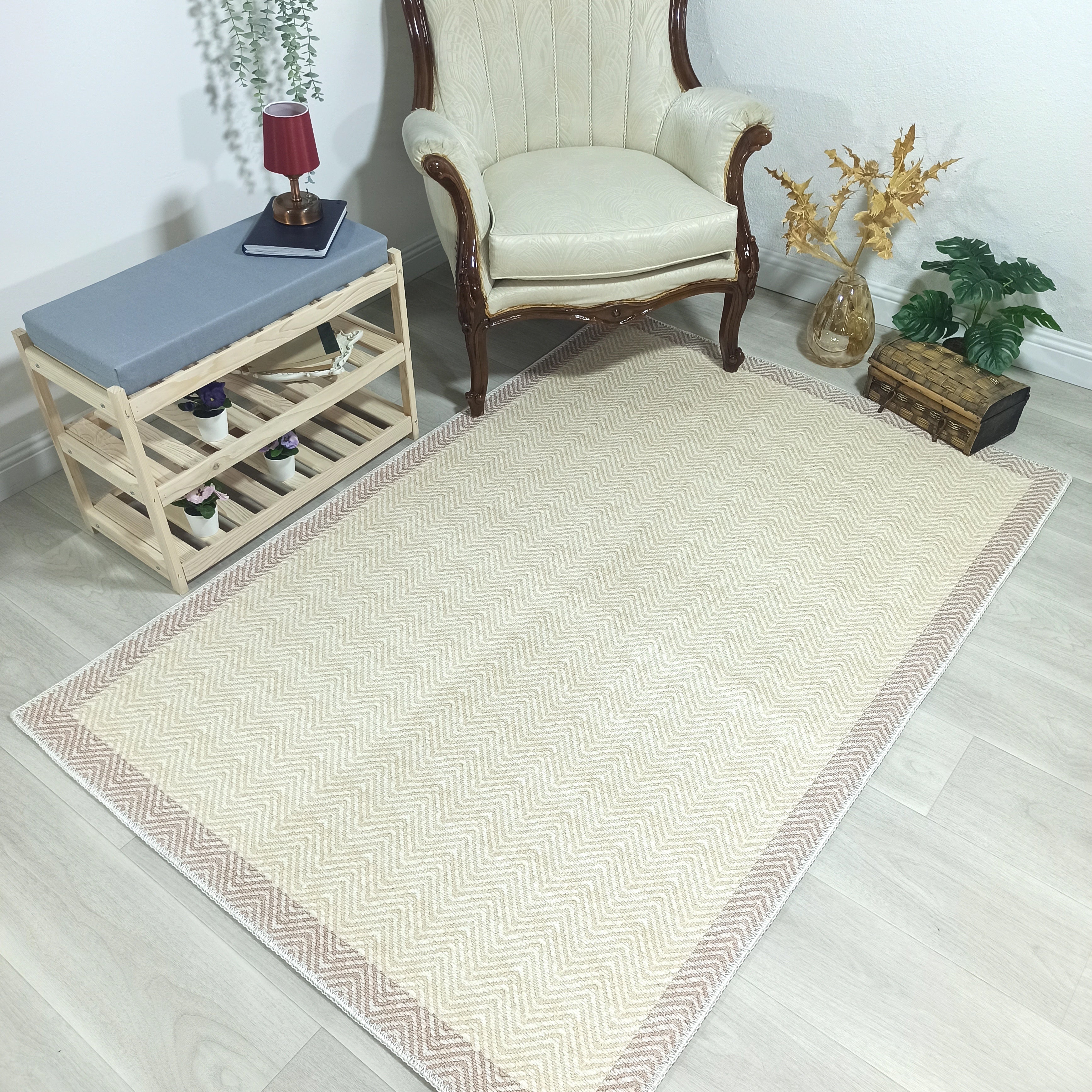 Scandinavian Nordic design Modern Beige Area Rug