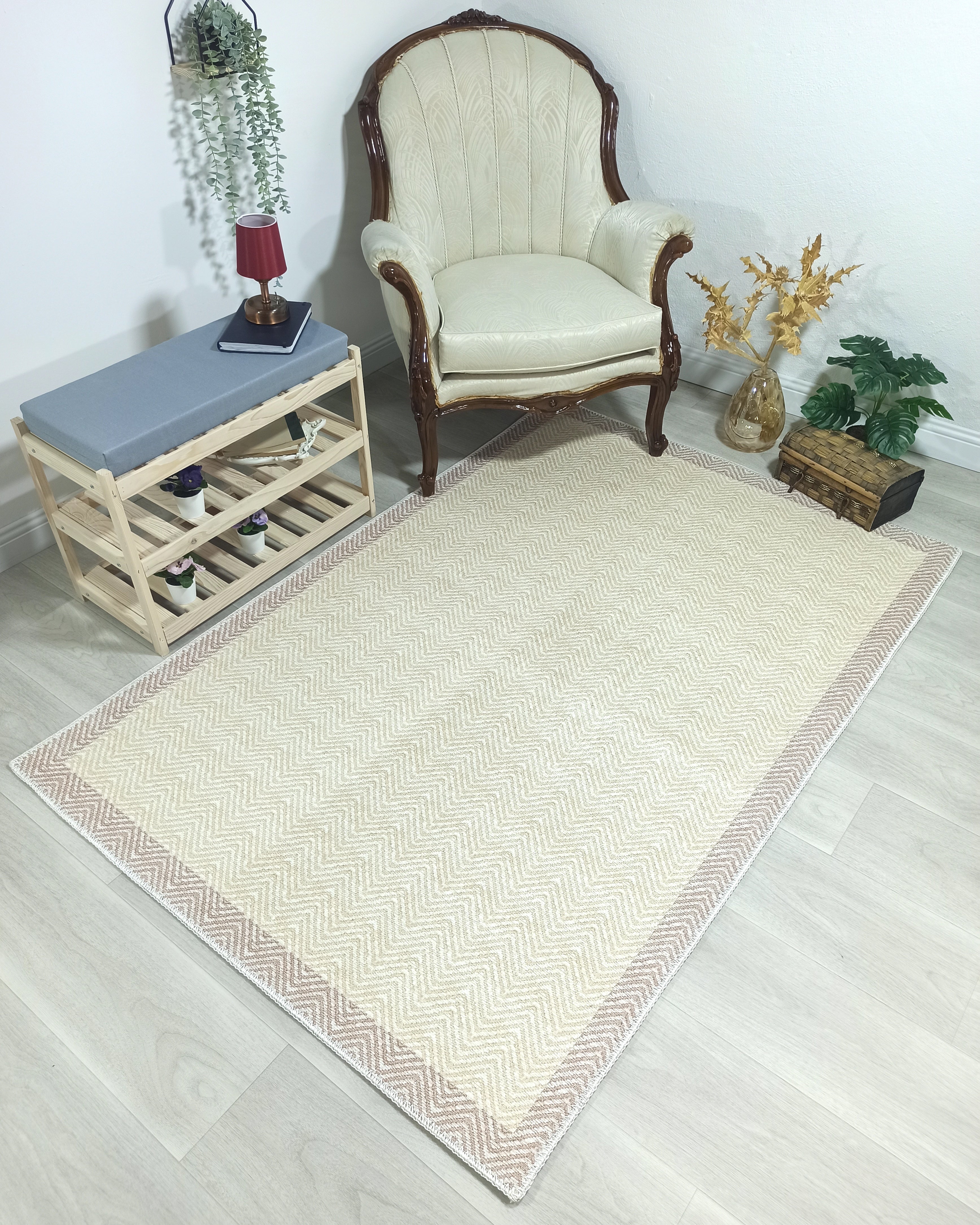 Scandinavian Nordic design Modern Beige Area Rug