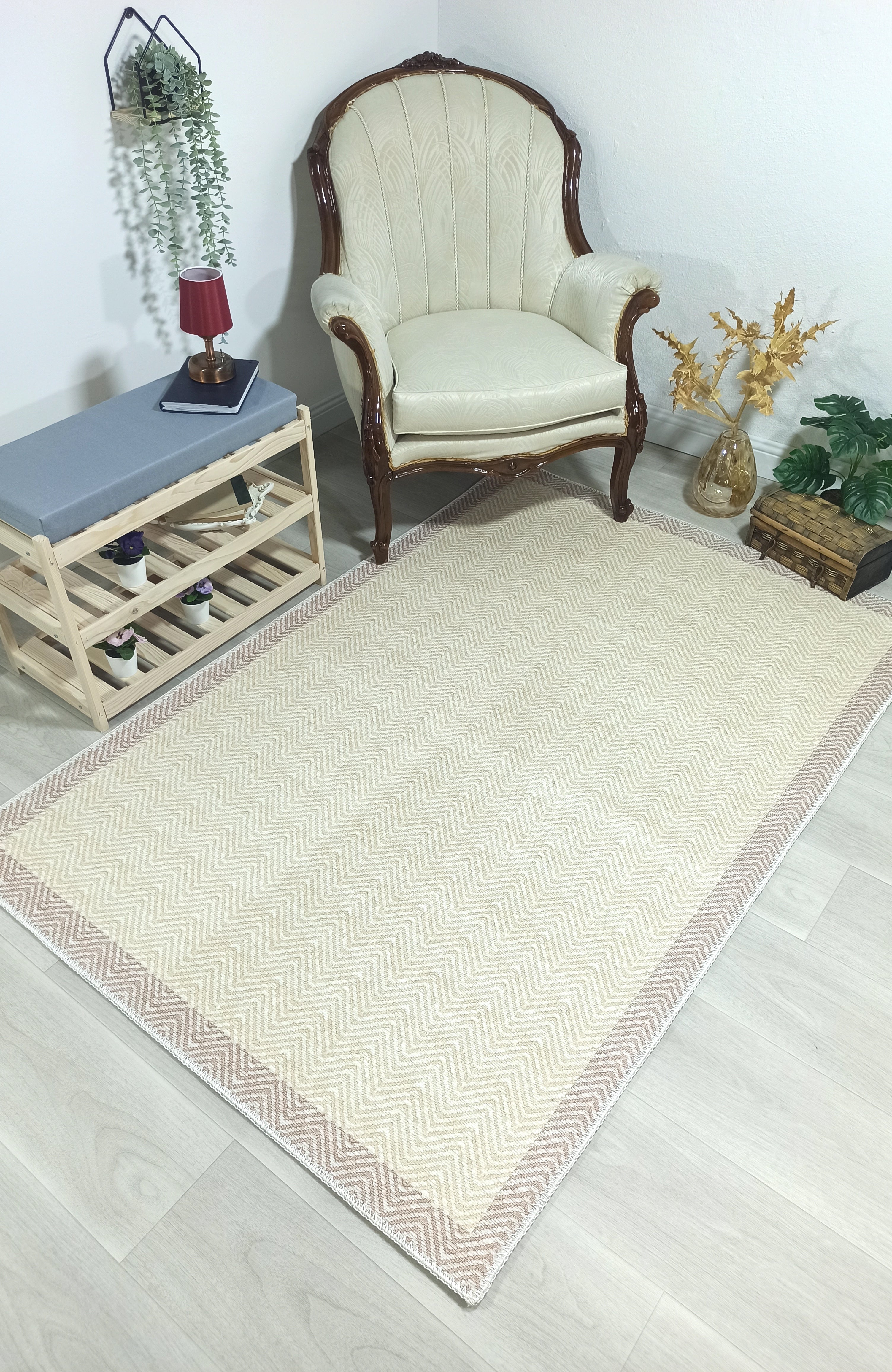 Scandinavian Nordic design Modern Beige Area Rug