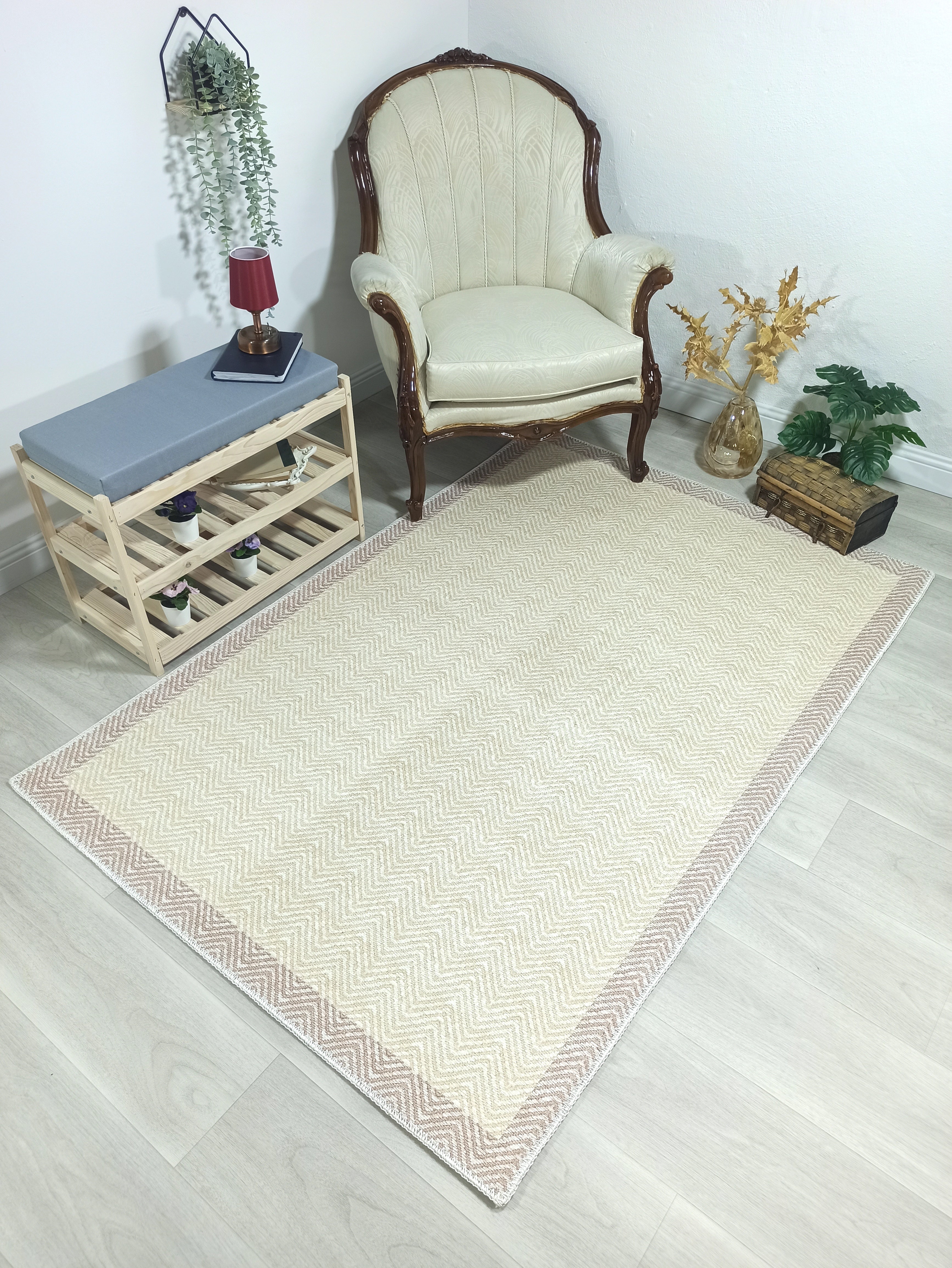 Scandinavian Nordic design Modern Beige Area Rug