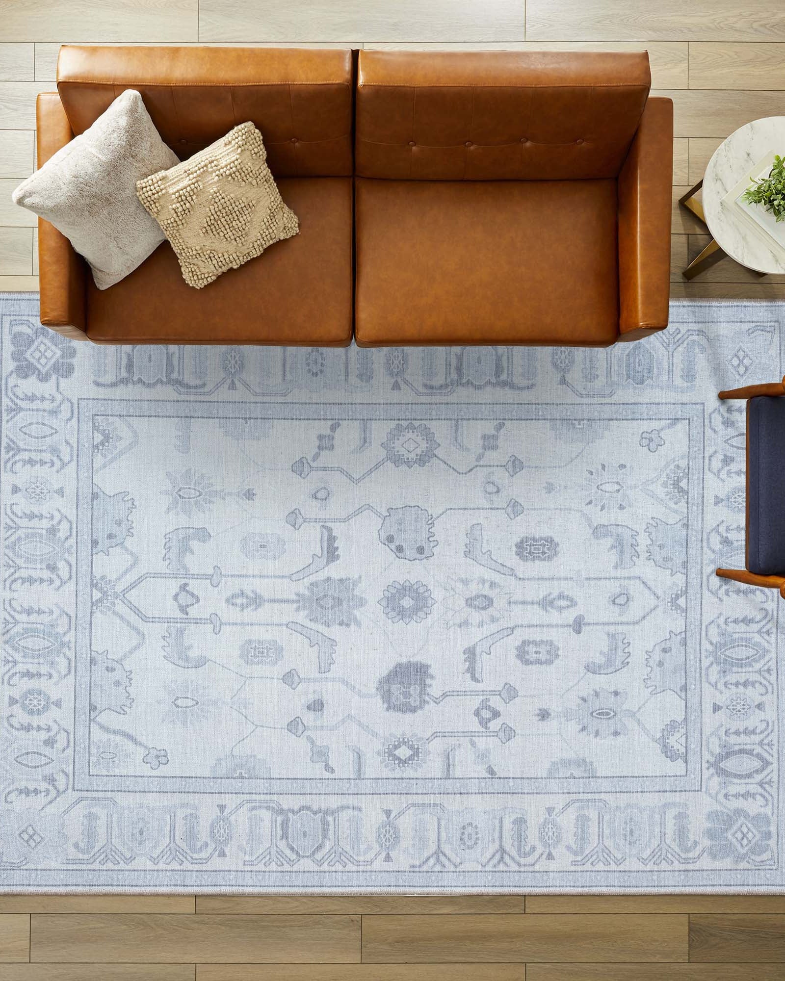 Inas Neutral Gray White Oushak Rug