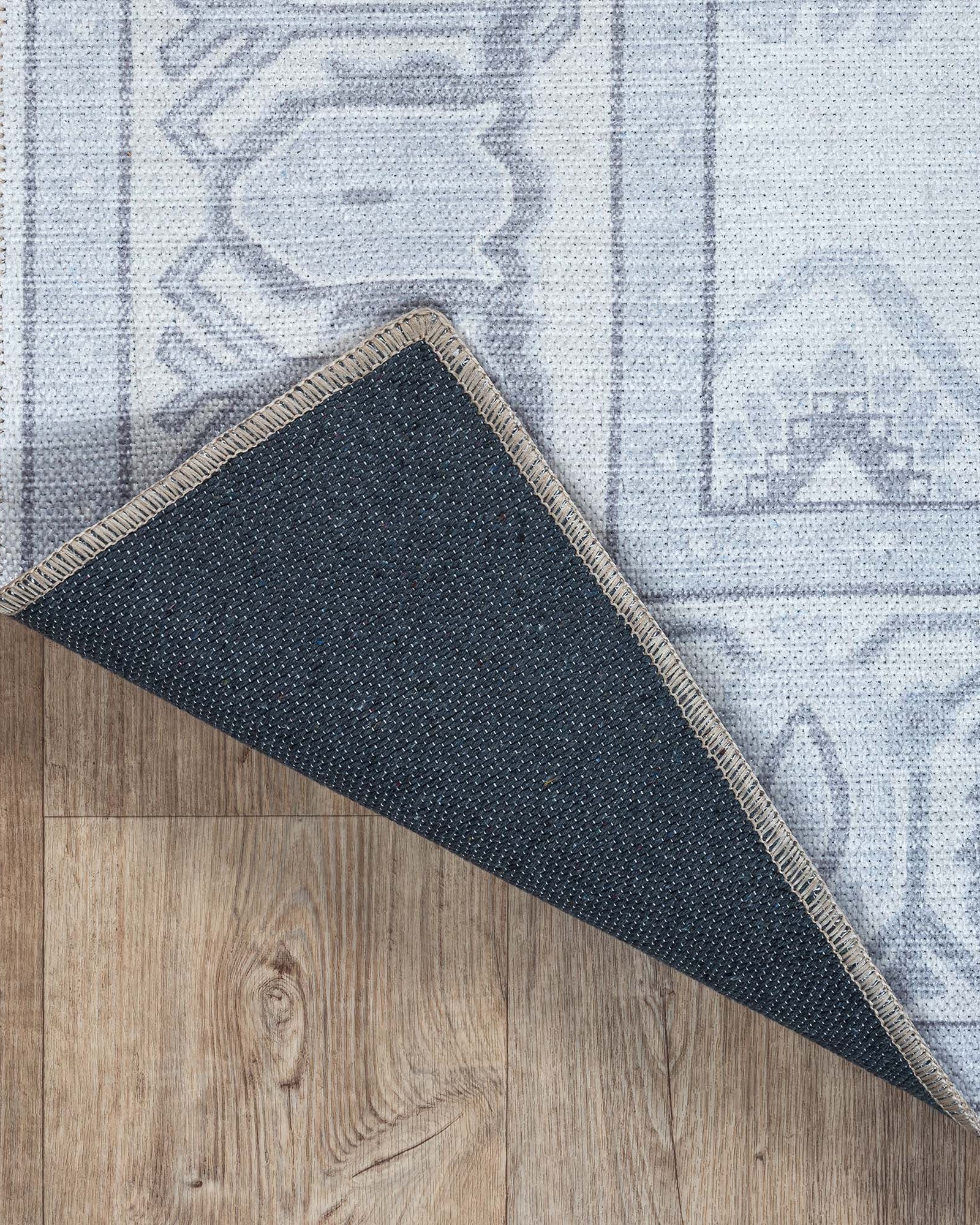 Inas Neutral Gray White Oushak Rug