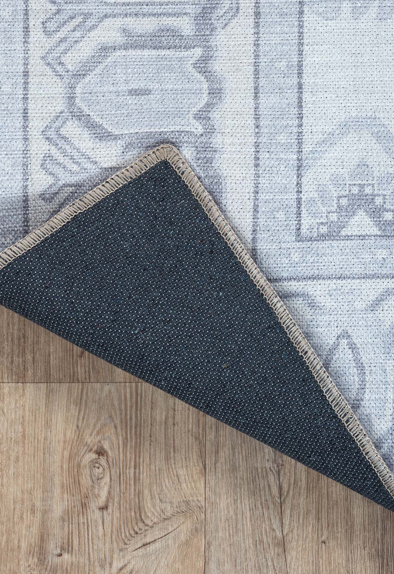 Inas Neutral Gray White Oushak Rug