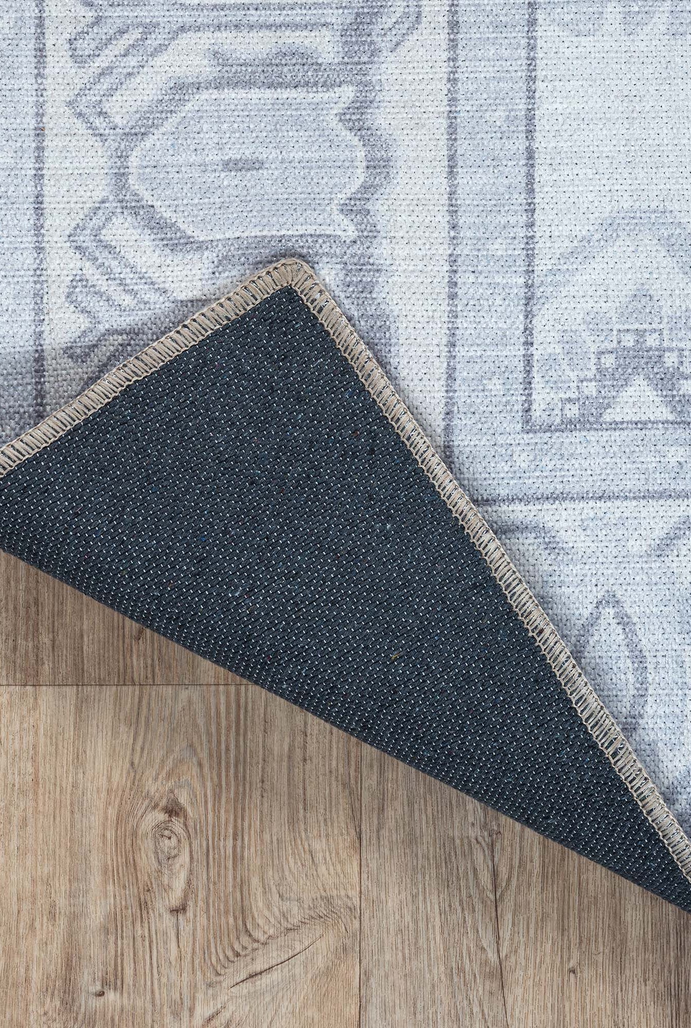 Inas Neutral Gray White Oushak Rug