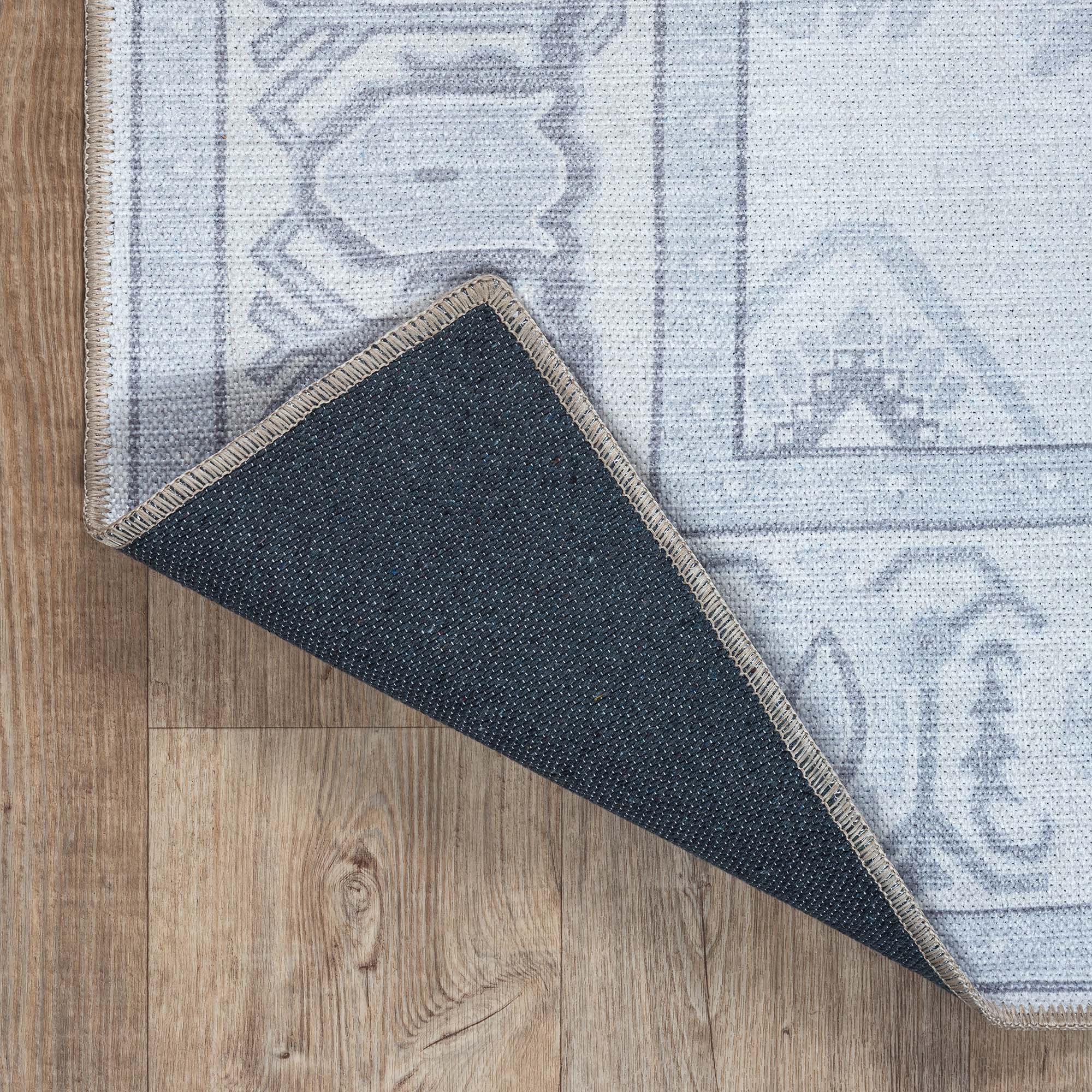 Inas Neutral Gray White Oushak Rug