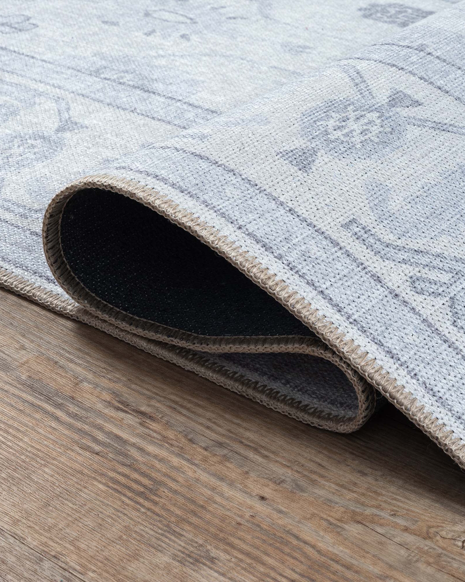 Inas Neutral Gray White Oushak Rug