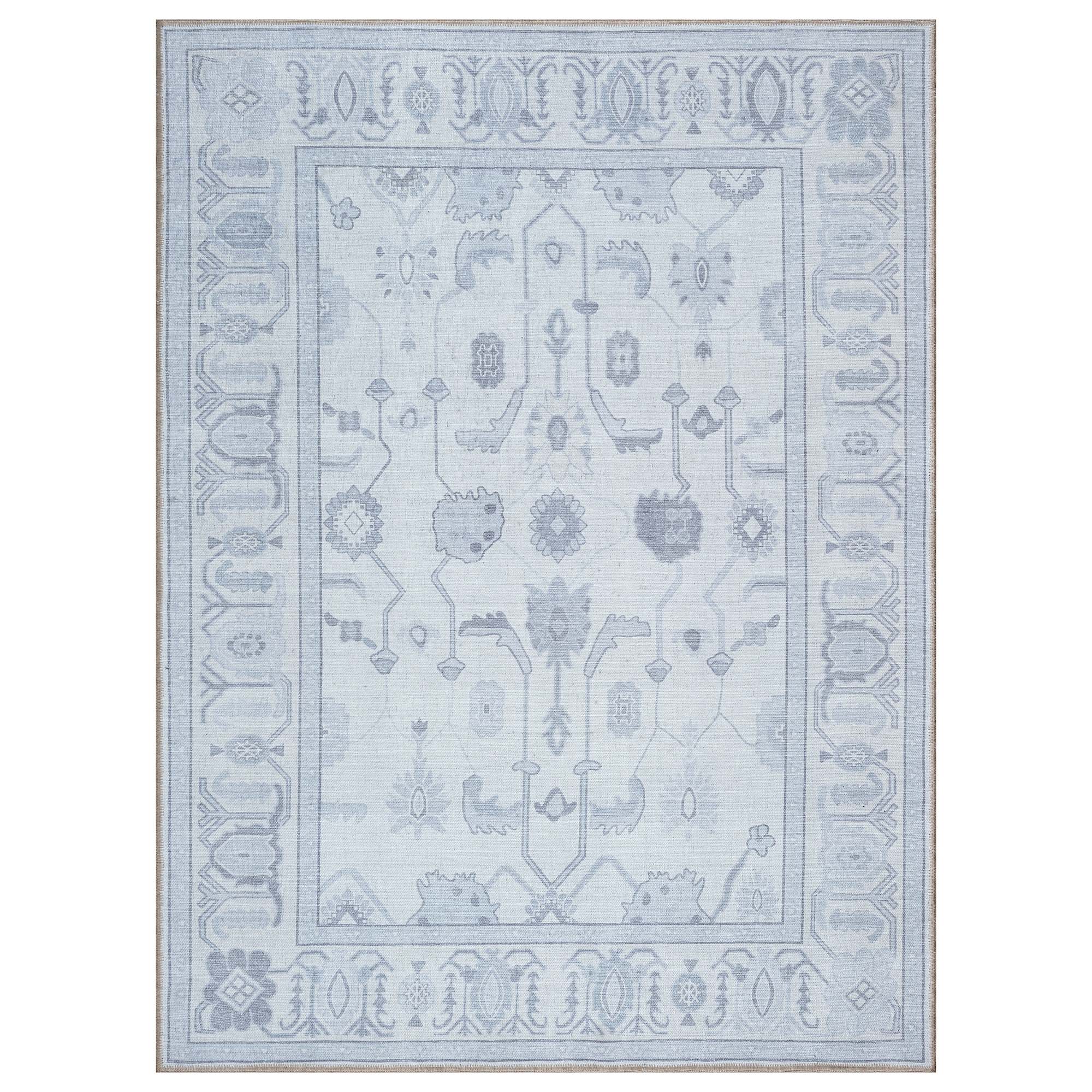 Inas Neutral Gray White Oushak Rug