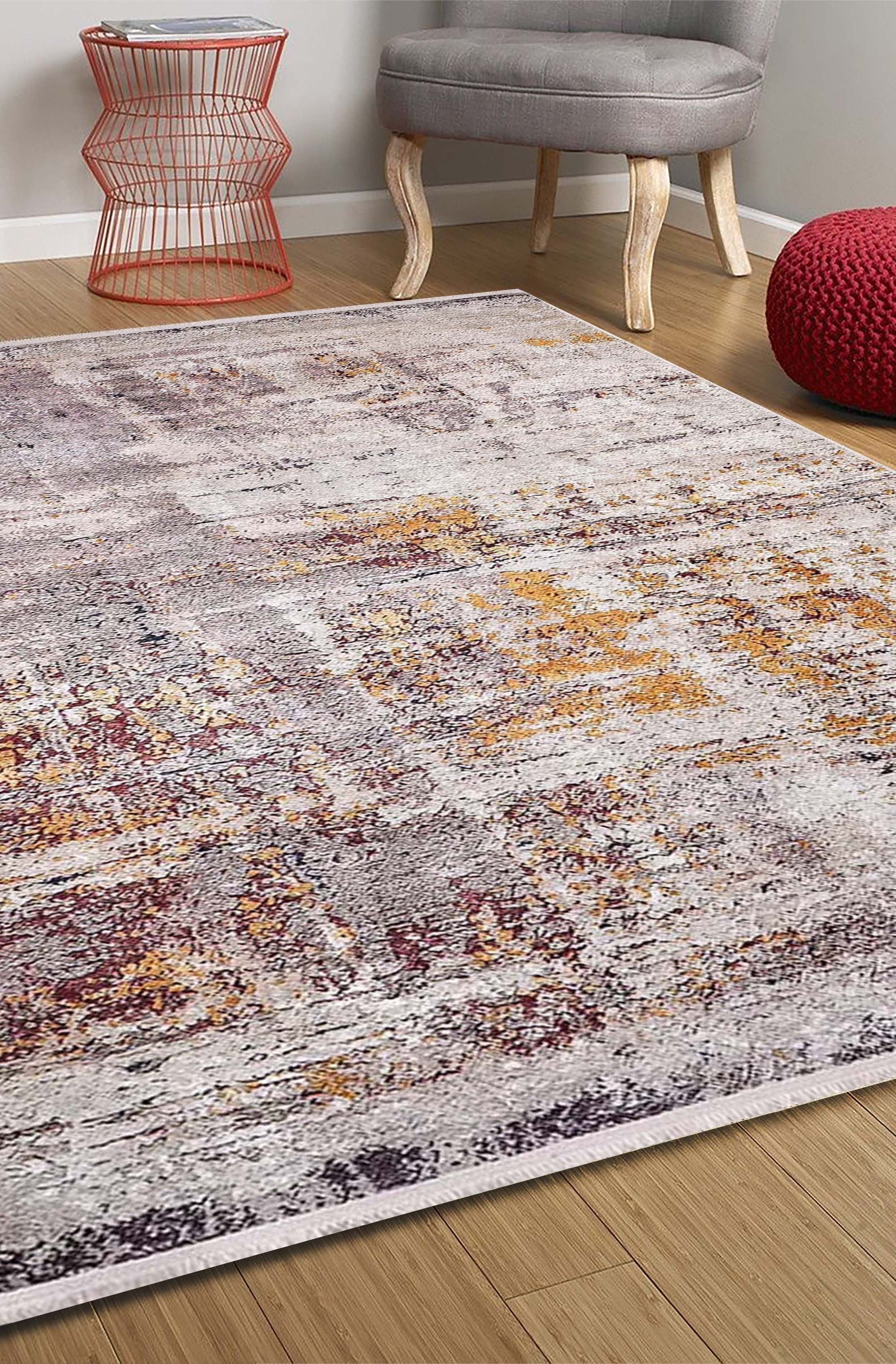 Iva Abstract Ivory Beige Gold Brown Rug
