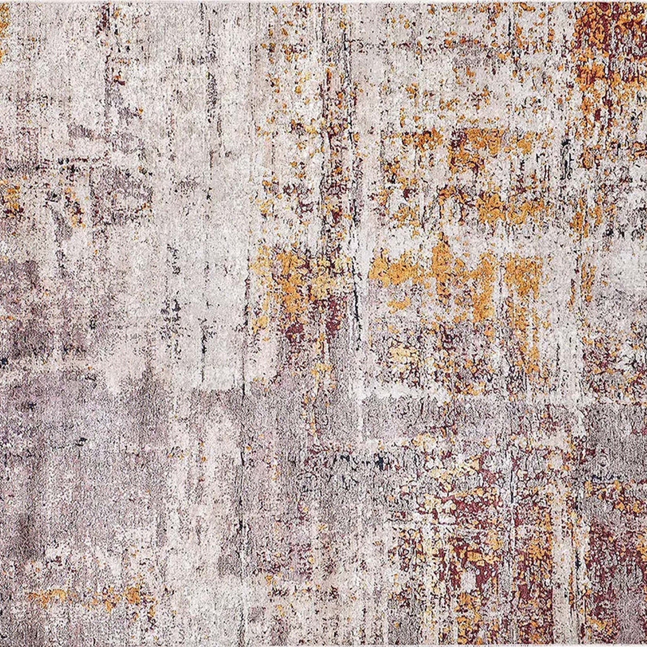 Iva Abstract Ivory Beige Gold Brown Rug