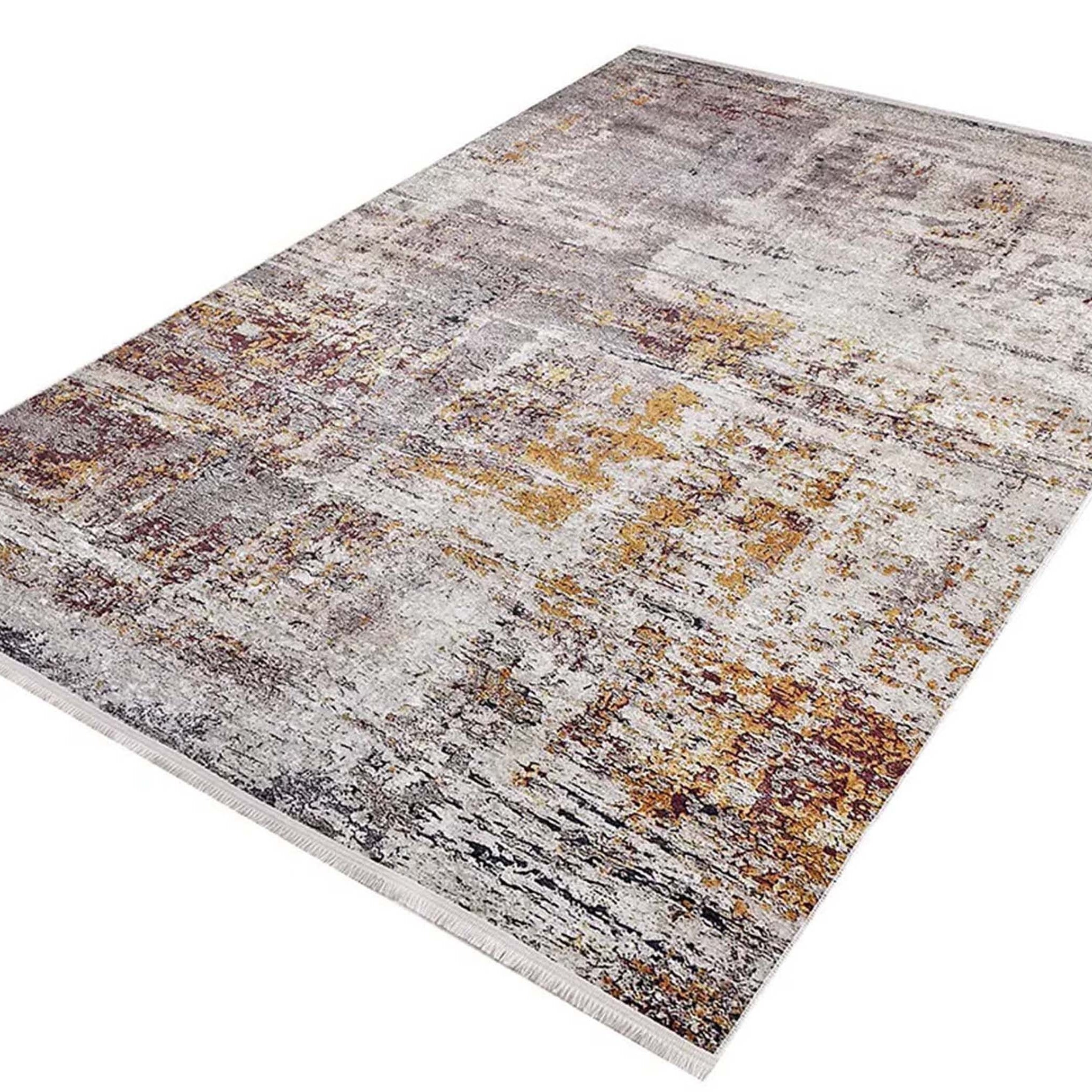 Iva Abstract Ivory Beige Gold Brown Rug