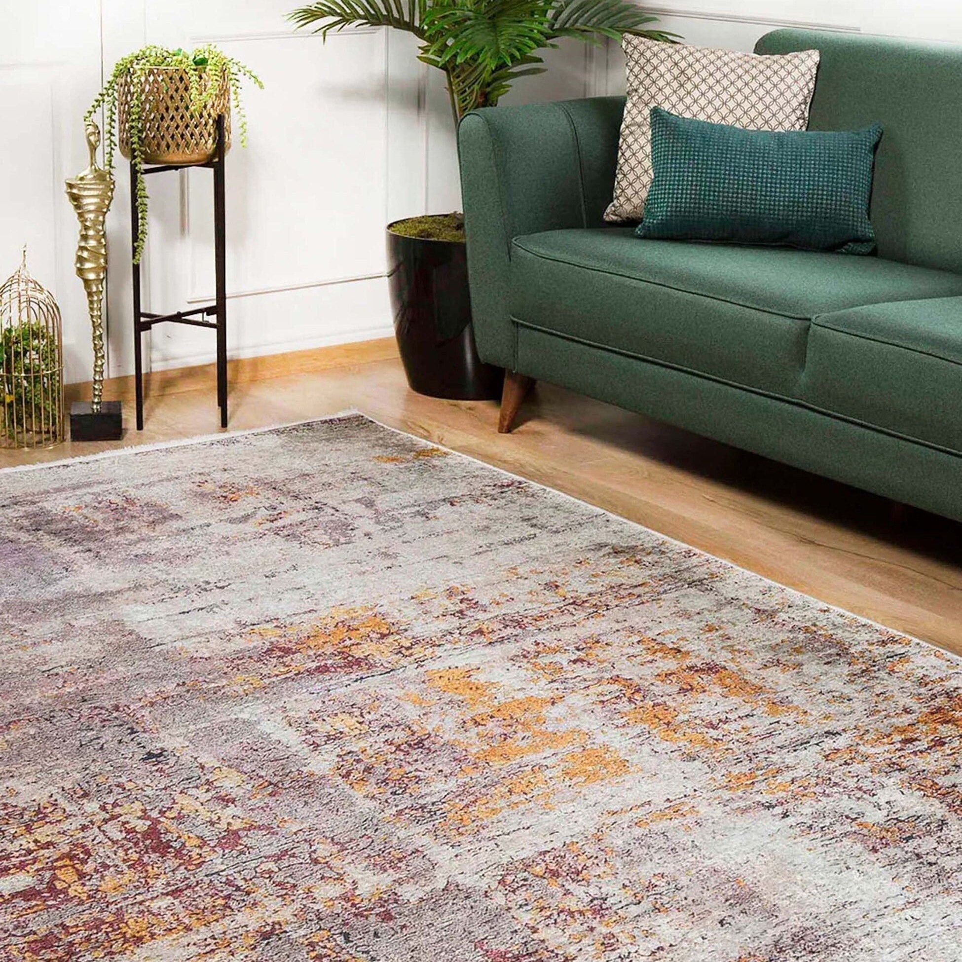 Iva Abstract Ivory Beige Gold Brown Rug