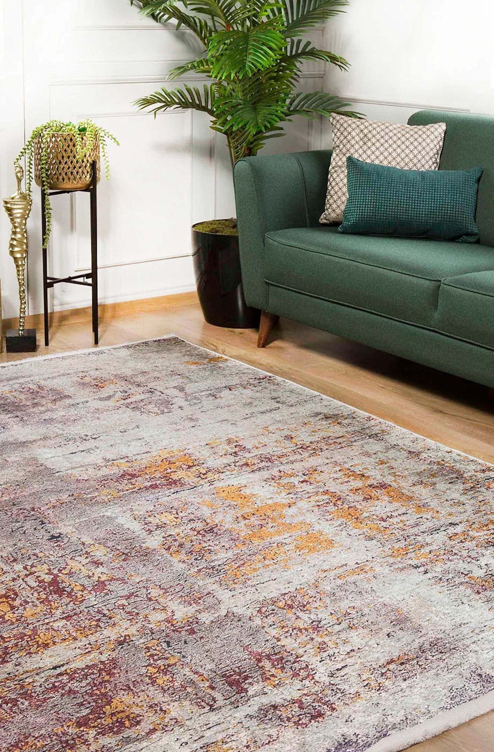 Iva Abstract Ivory Beige Gold Brown Rug