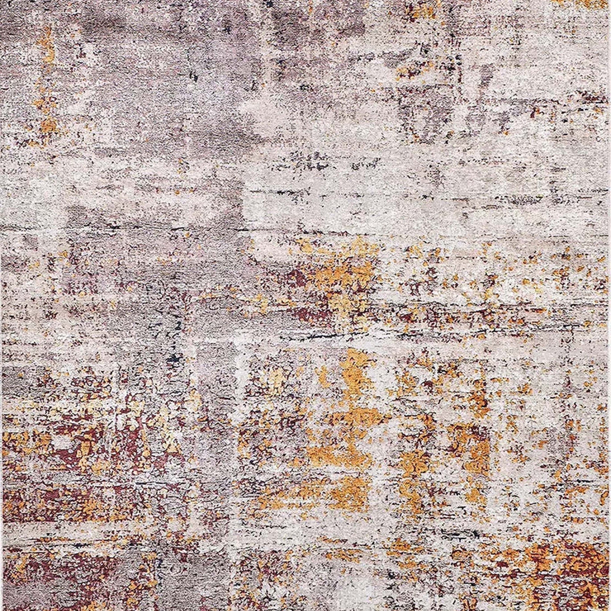 Iva Abstract Ivory Beige Gold Brown Rug