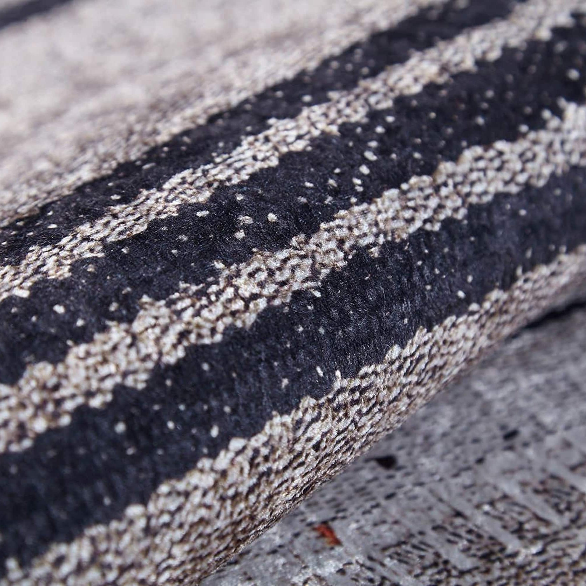 Ivan Turkish Ivory Beige and Black Rug