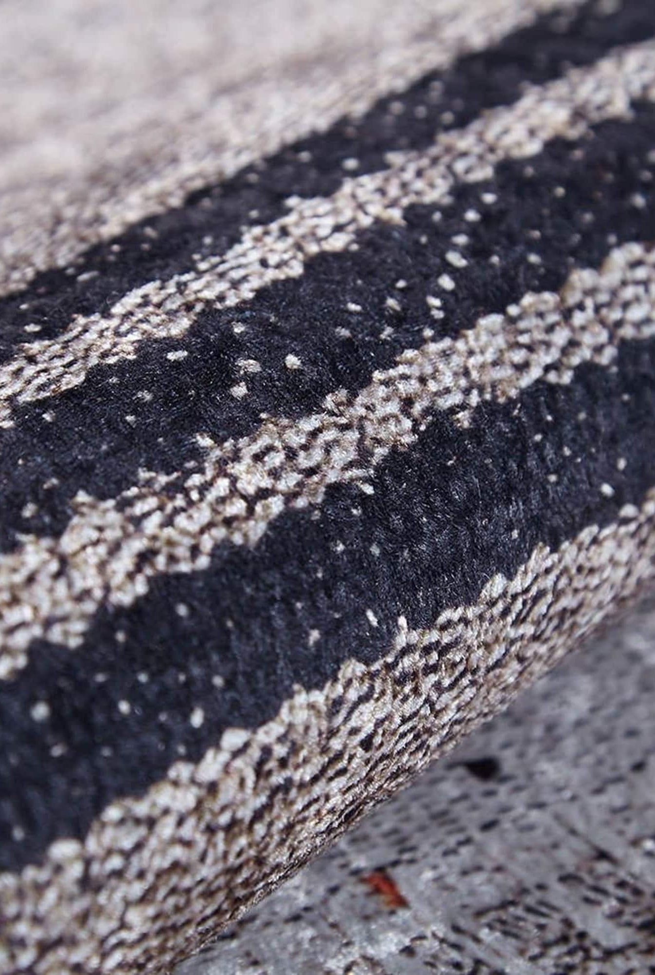 Ivan Turkish Ivory Beige and Black Rug