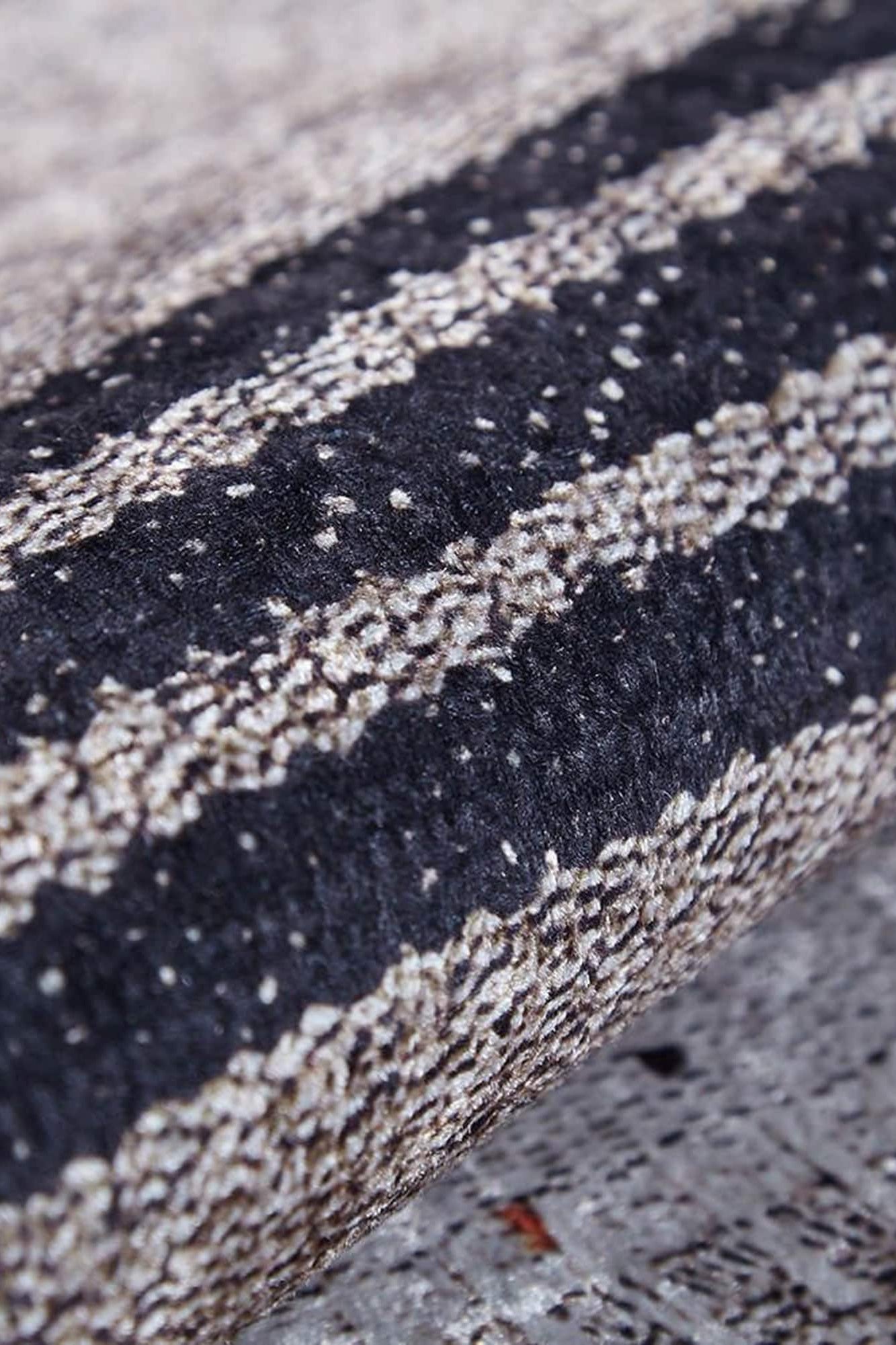 Ivan Turkish Ivory Beige and Black Rug