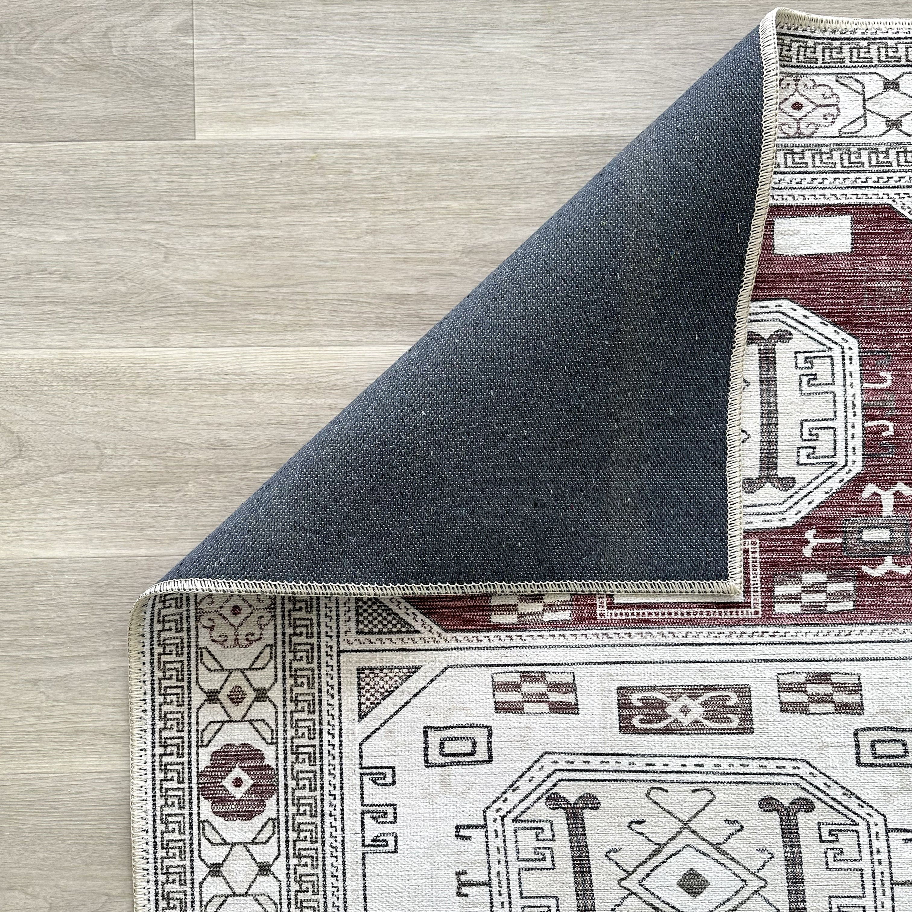 Jianna Modern Turkish Cream Burgundy Rug