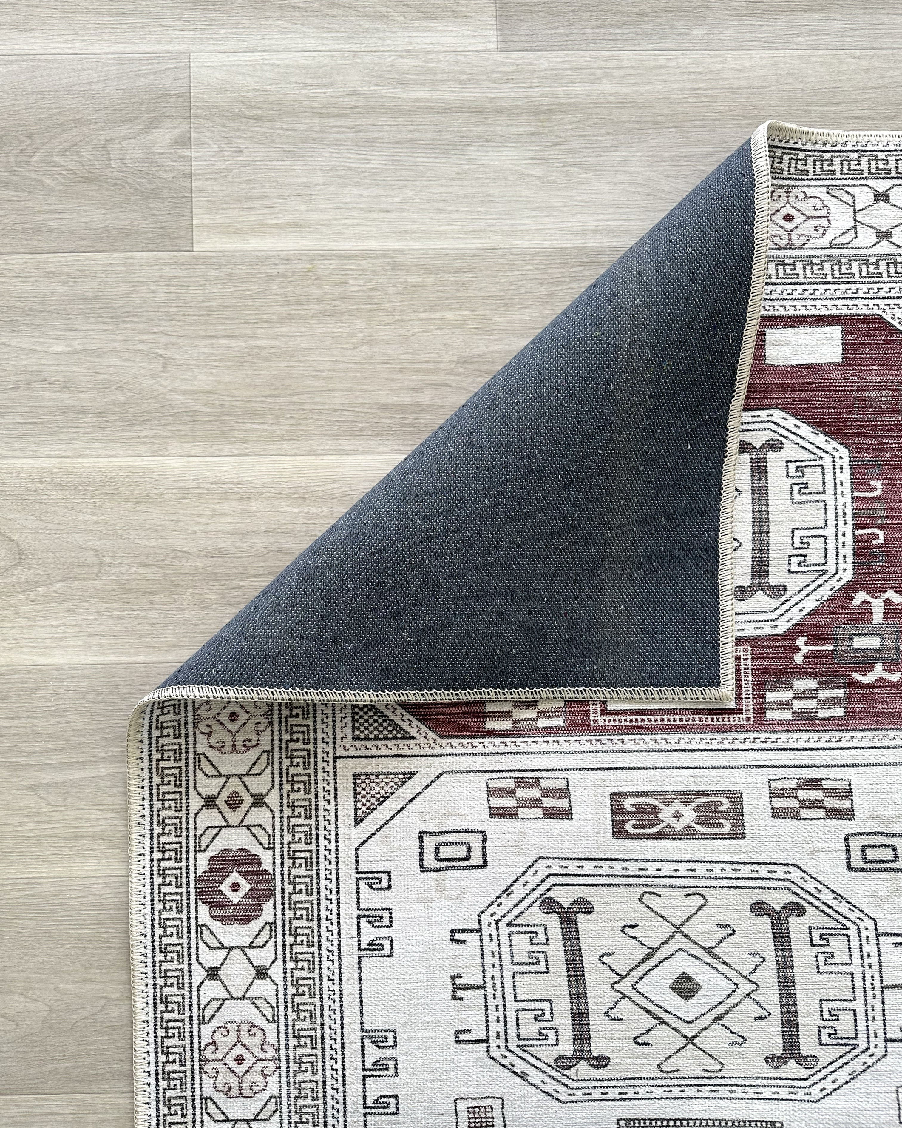 Jianna Modern Turkish Cream Burgundy Rug