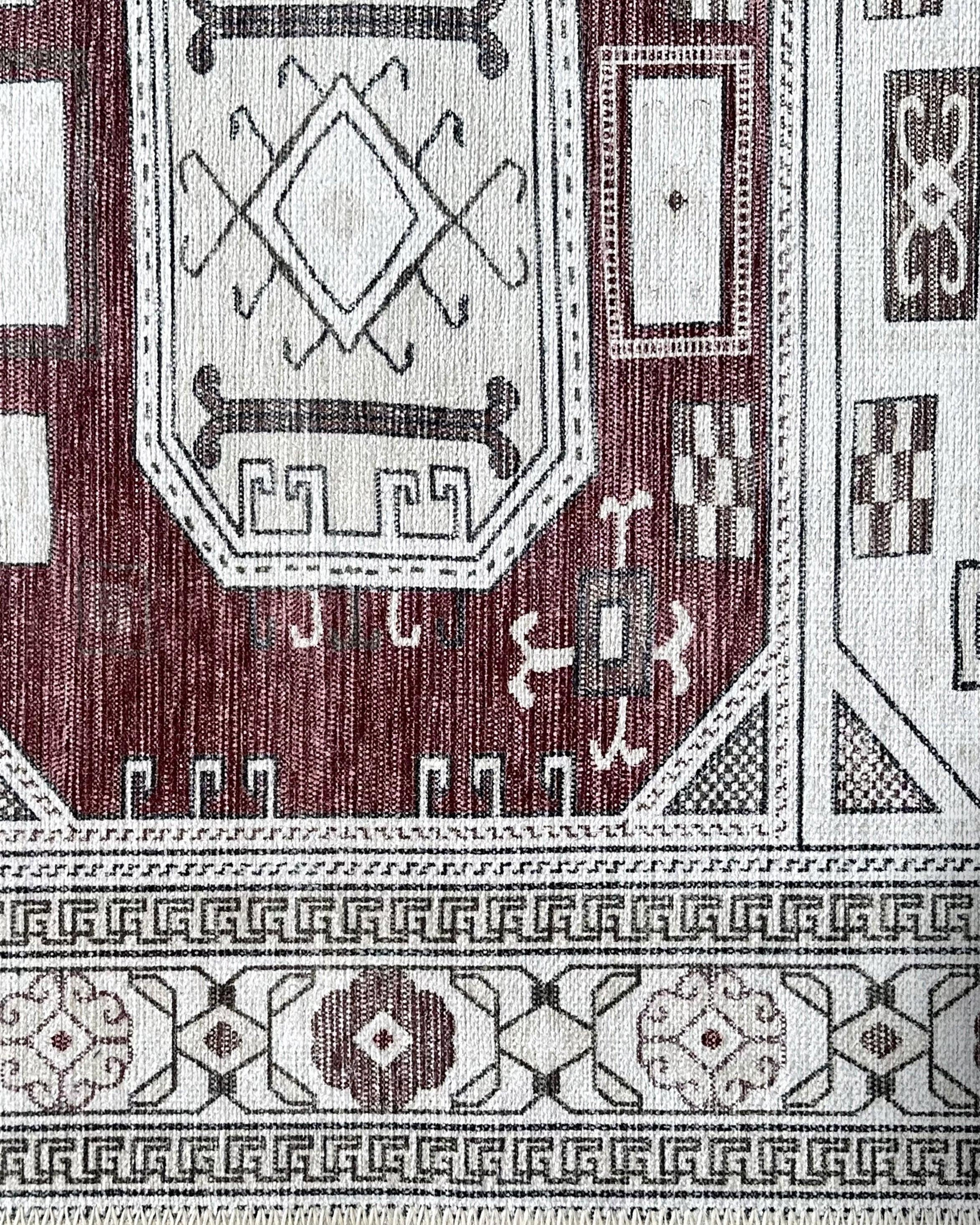 Jianna Modern Turkish Cream Burgundy Rug