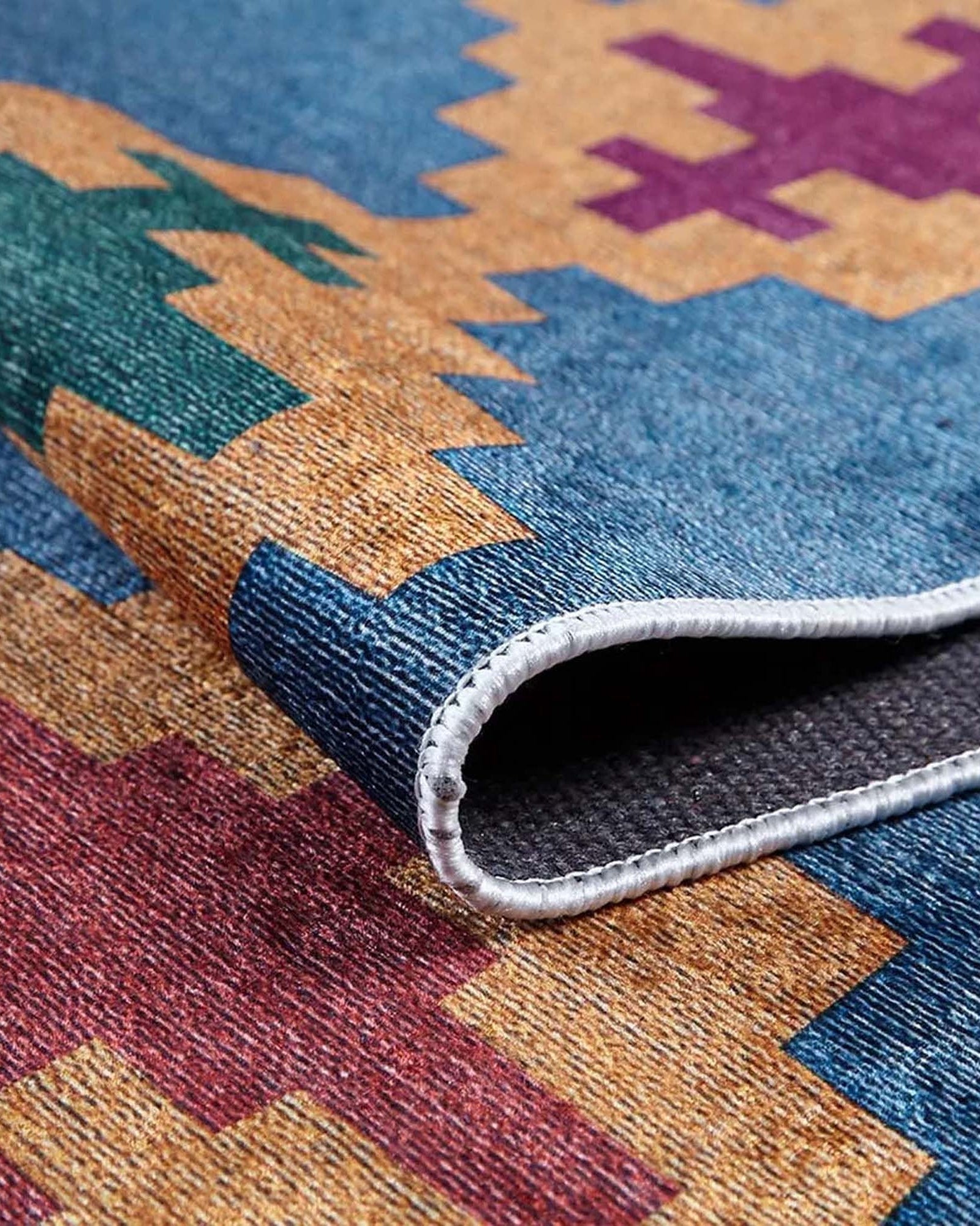 Jinwa Turkish Kilim Beige Blue Rug