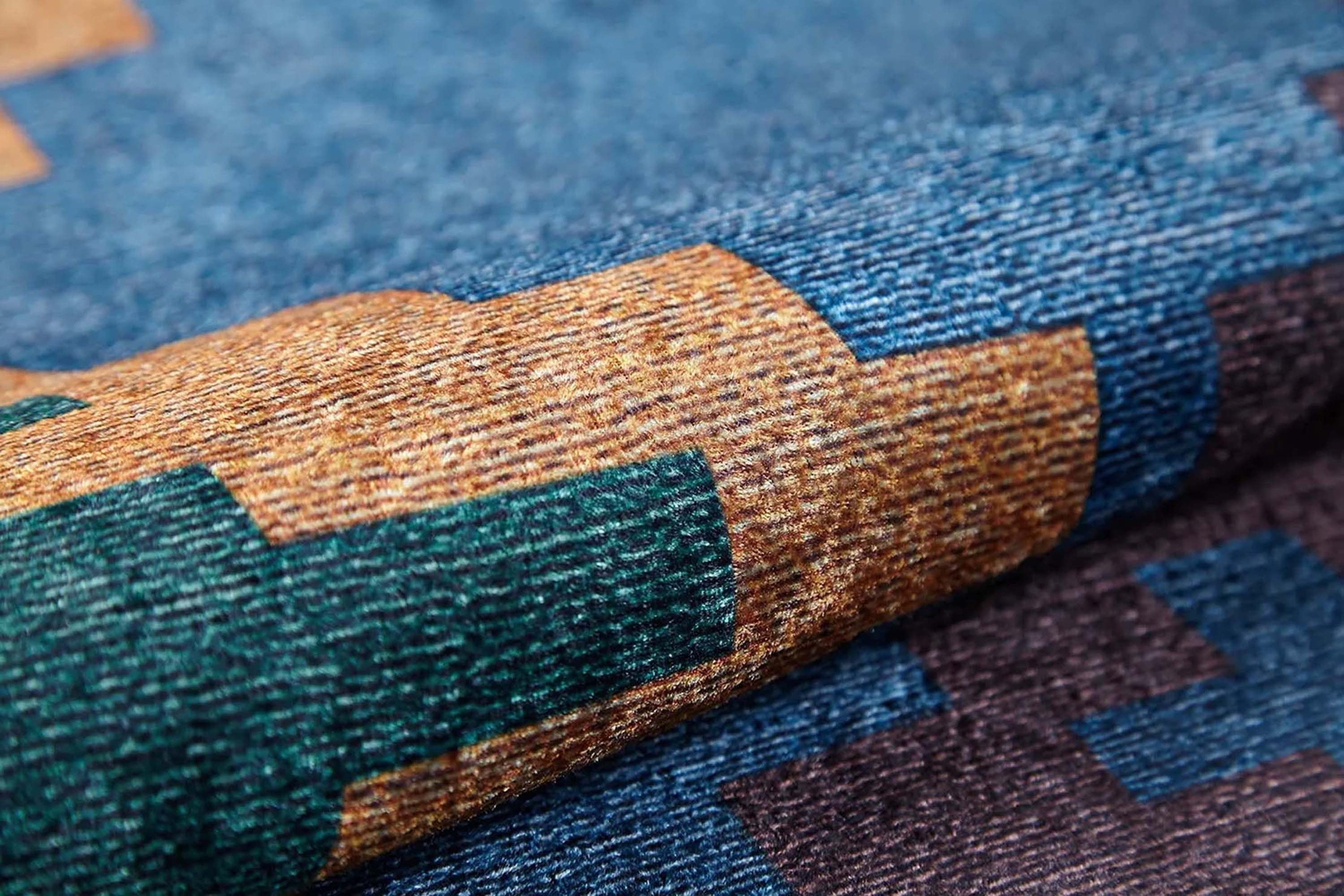 Jinwa Turkish Kilim Beige Blue Rug