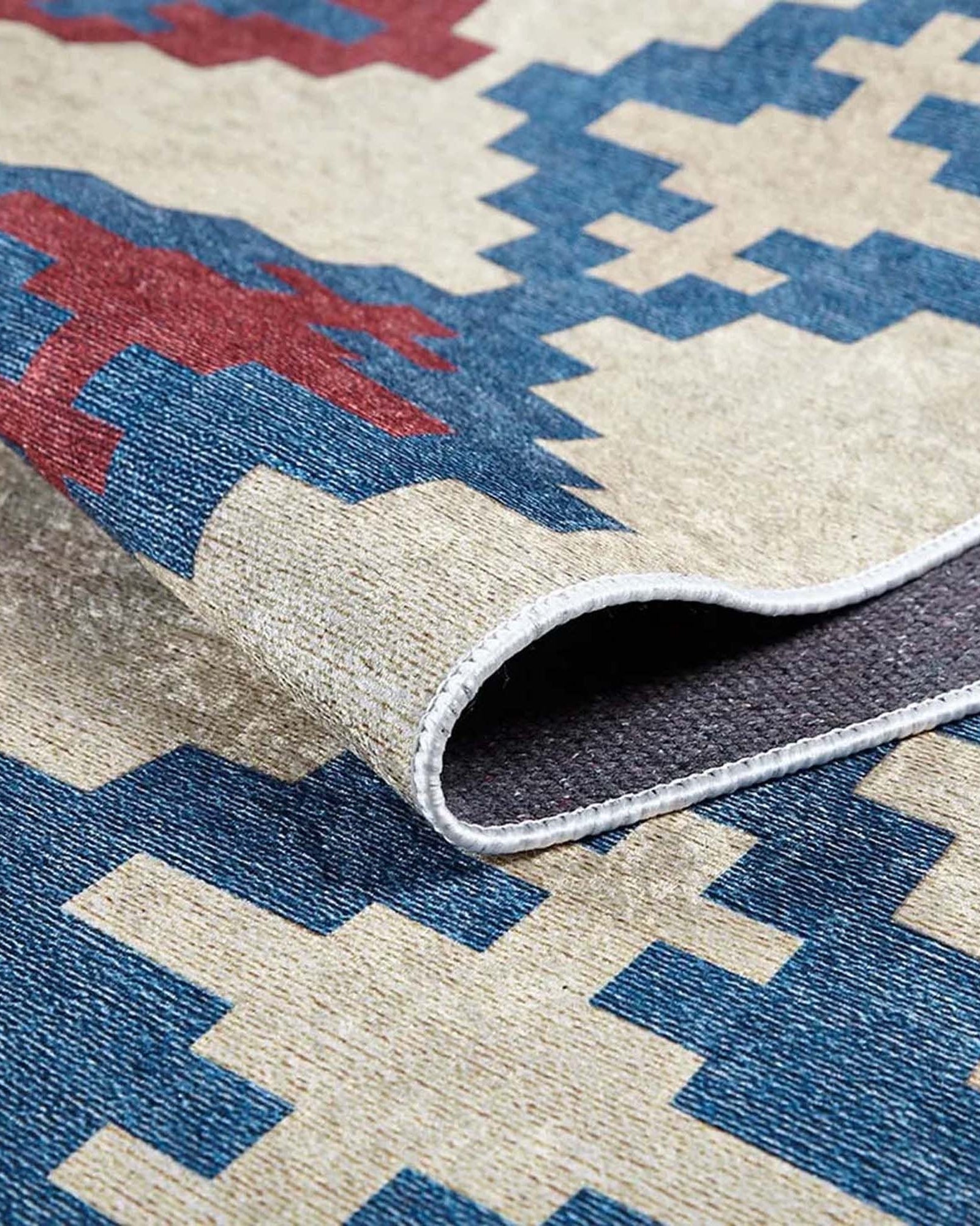 Jinwa Turkish Kilim Beige Blue Rug