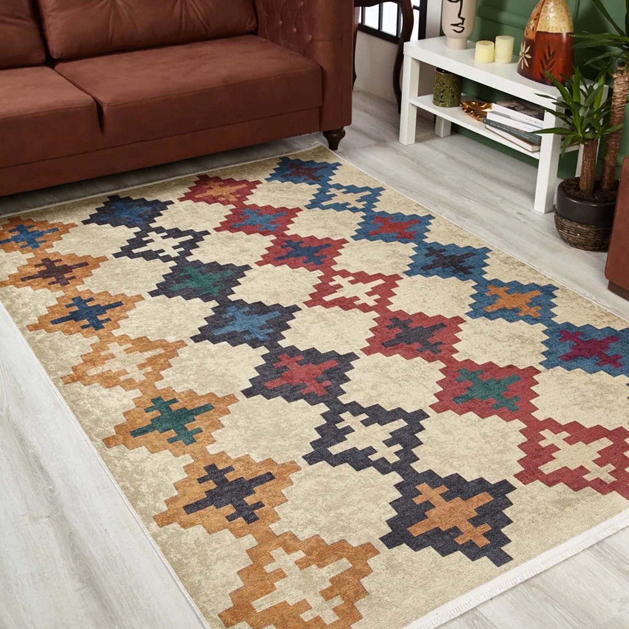 Jinwa Turkish Kilim Beige Blue Rug