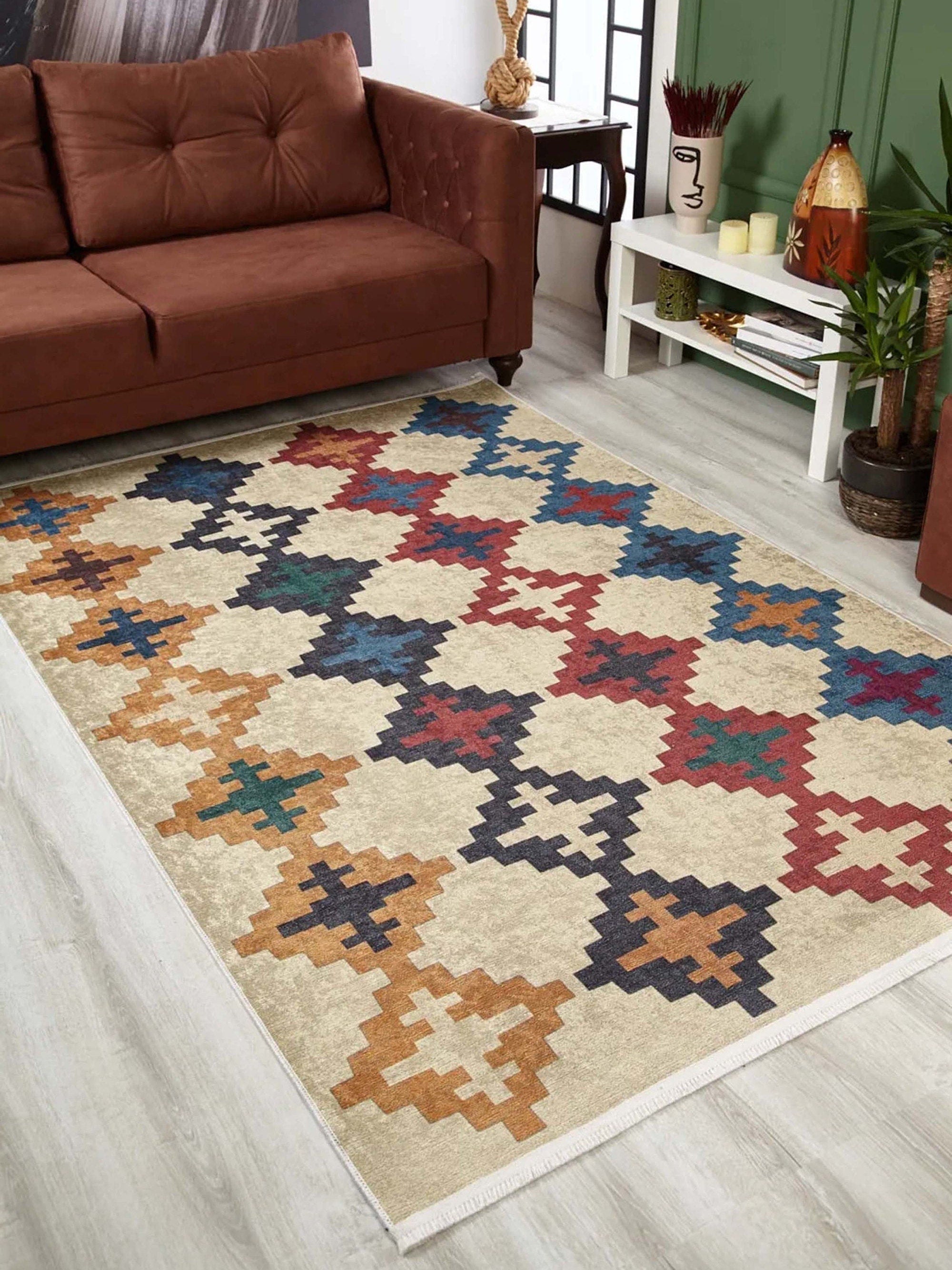 Jinwa Turkish Kilim Beige Blue Rug
