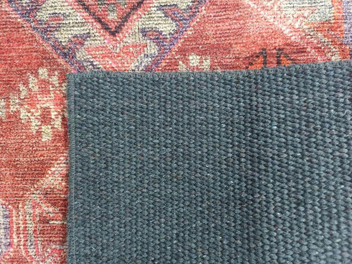 Kaki Rug Turkish Vintage Terracotta Red Orange Pink Rug