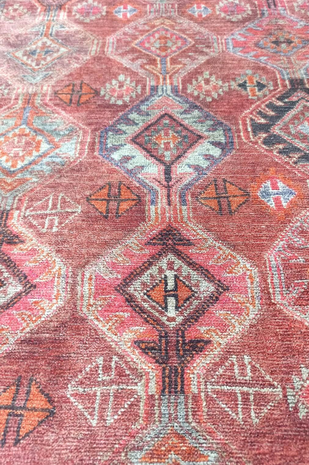 Kaki Rug Turkish Vintage Terracotta Red Orange Pink Rug