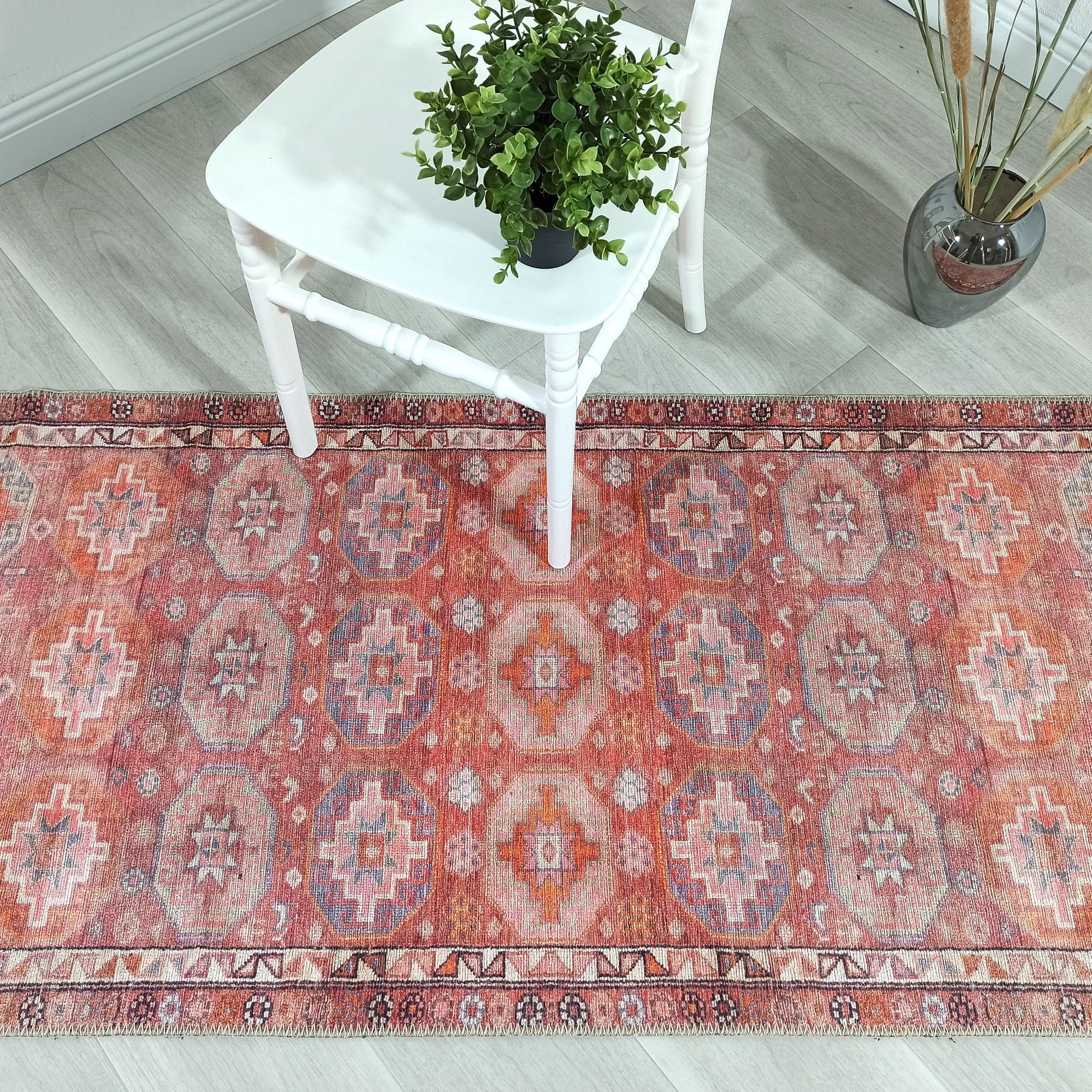 Osa Rug Turkish Coral Red Pink Rug