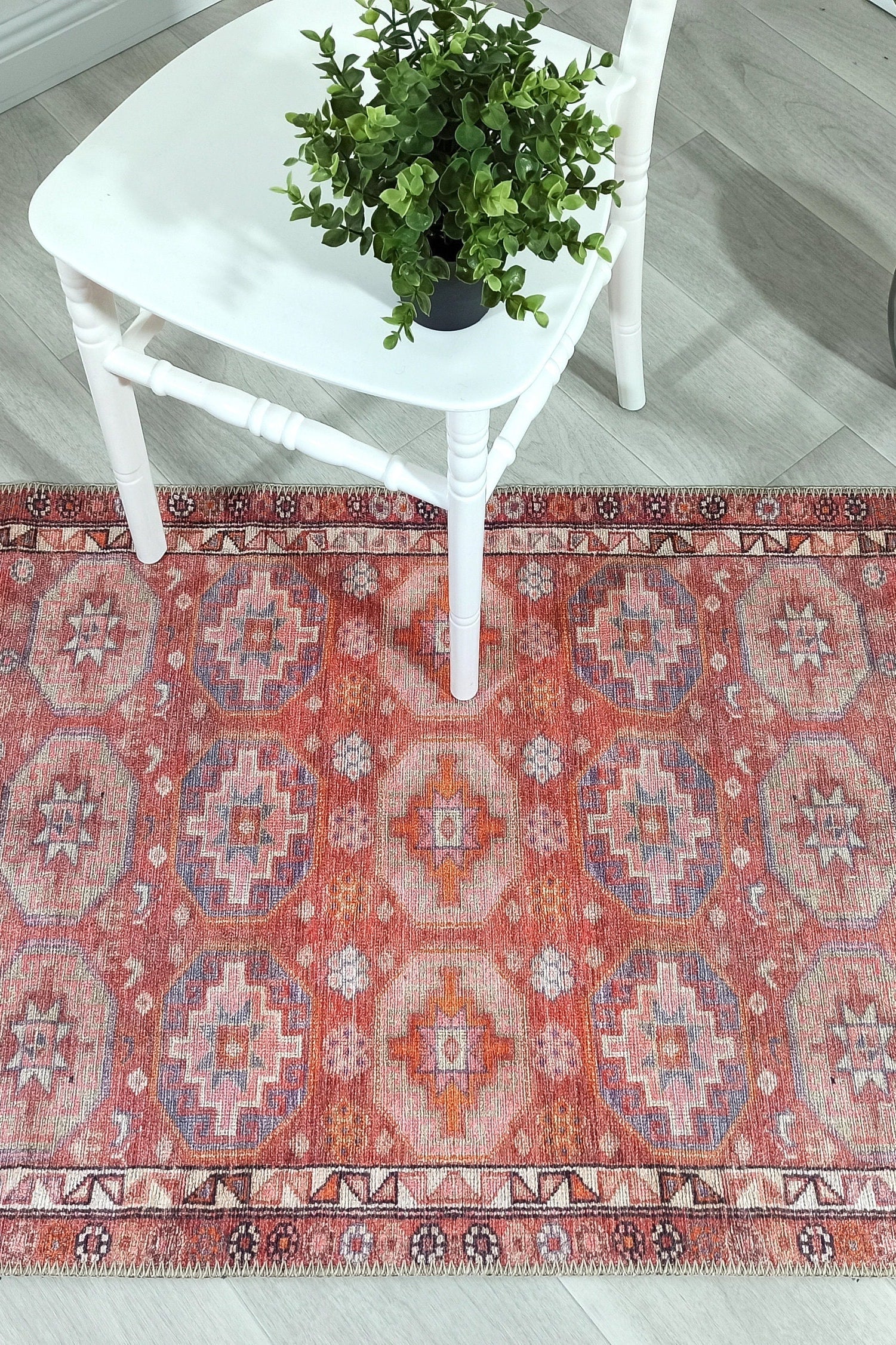 Osa Rug Turkish Coral Red Pink Rug