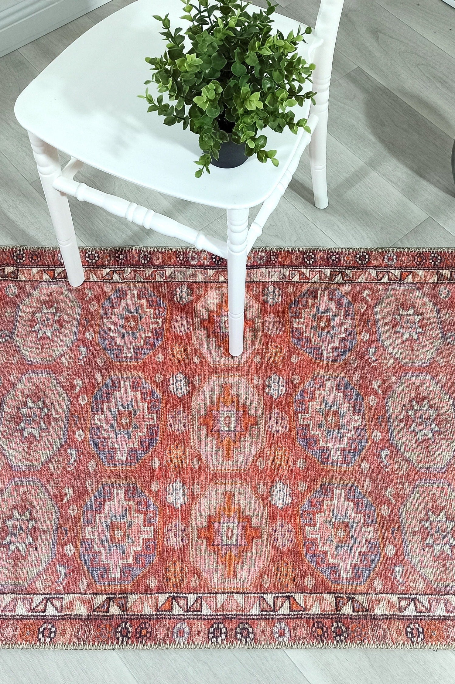 Osa Rug Turkish Coral Red Pink Rug