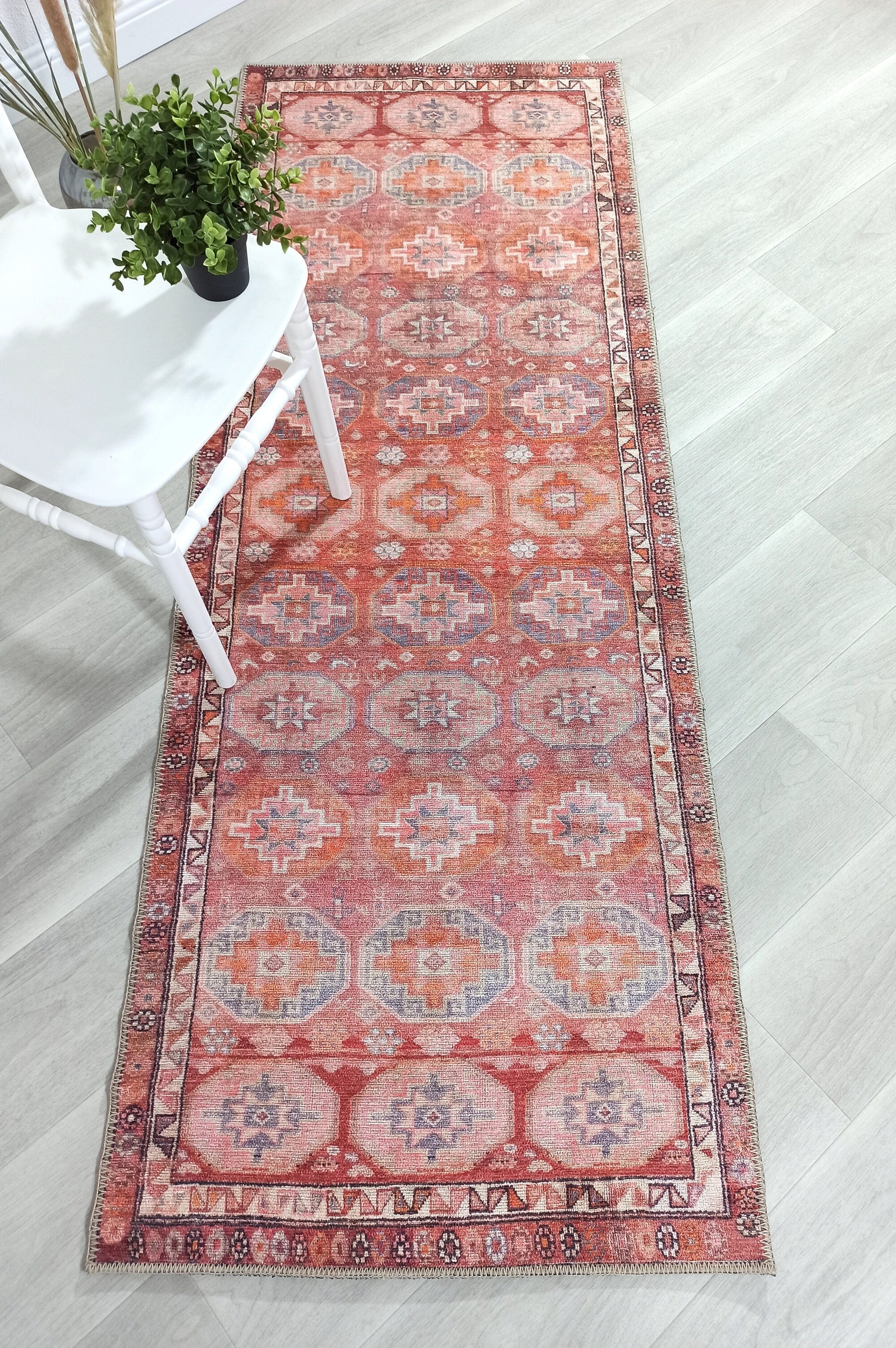Osa Rug Turkish Coral Red Pink Rug