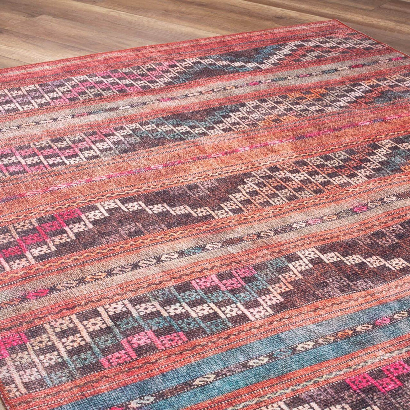Kala Turkish Red Orange Rug