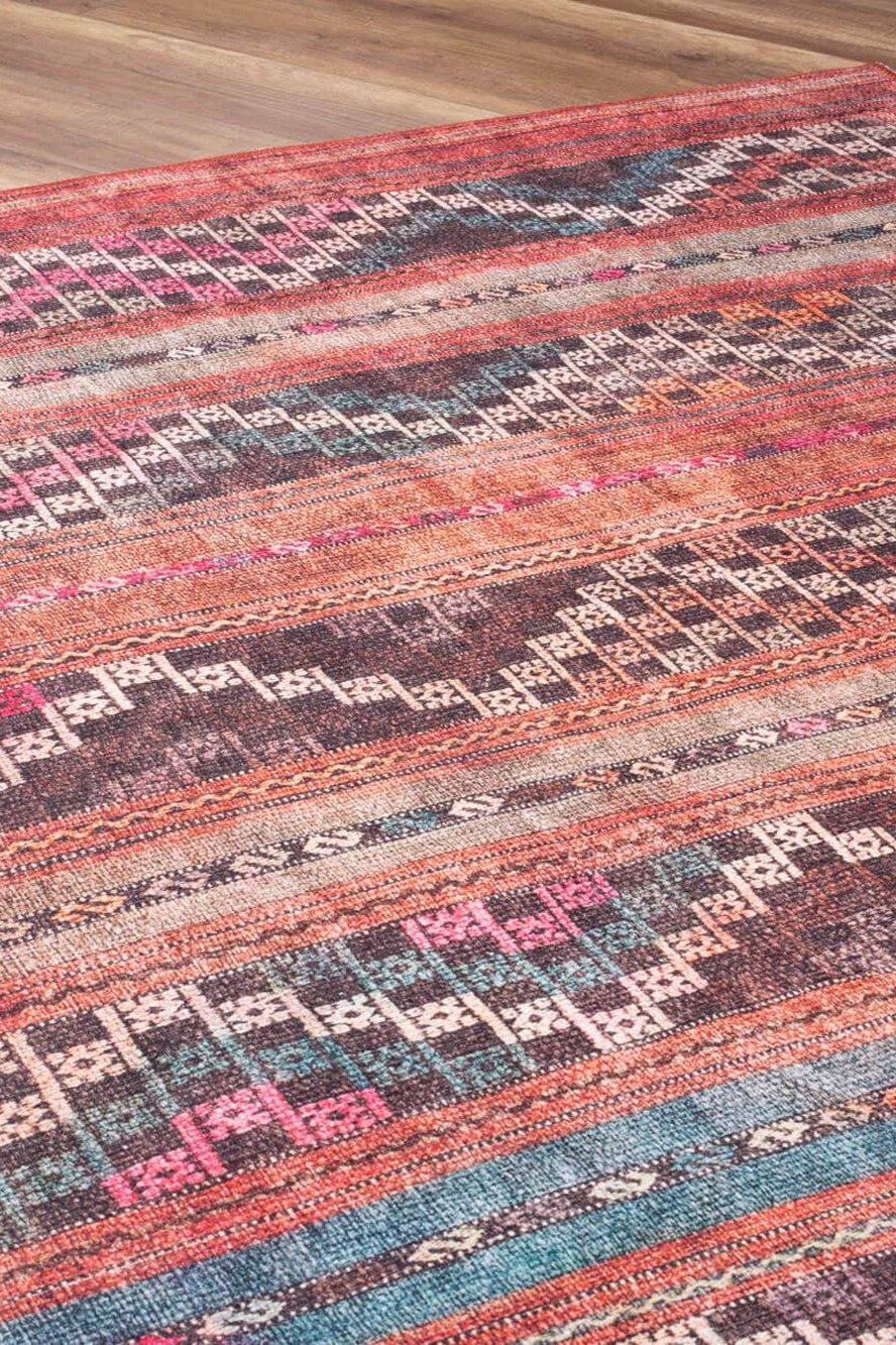 Kala Turkish Red Orange Rug