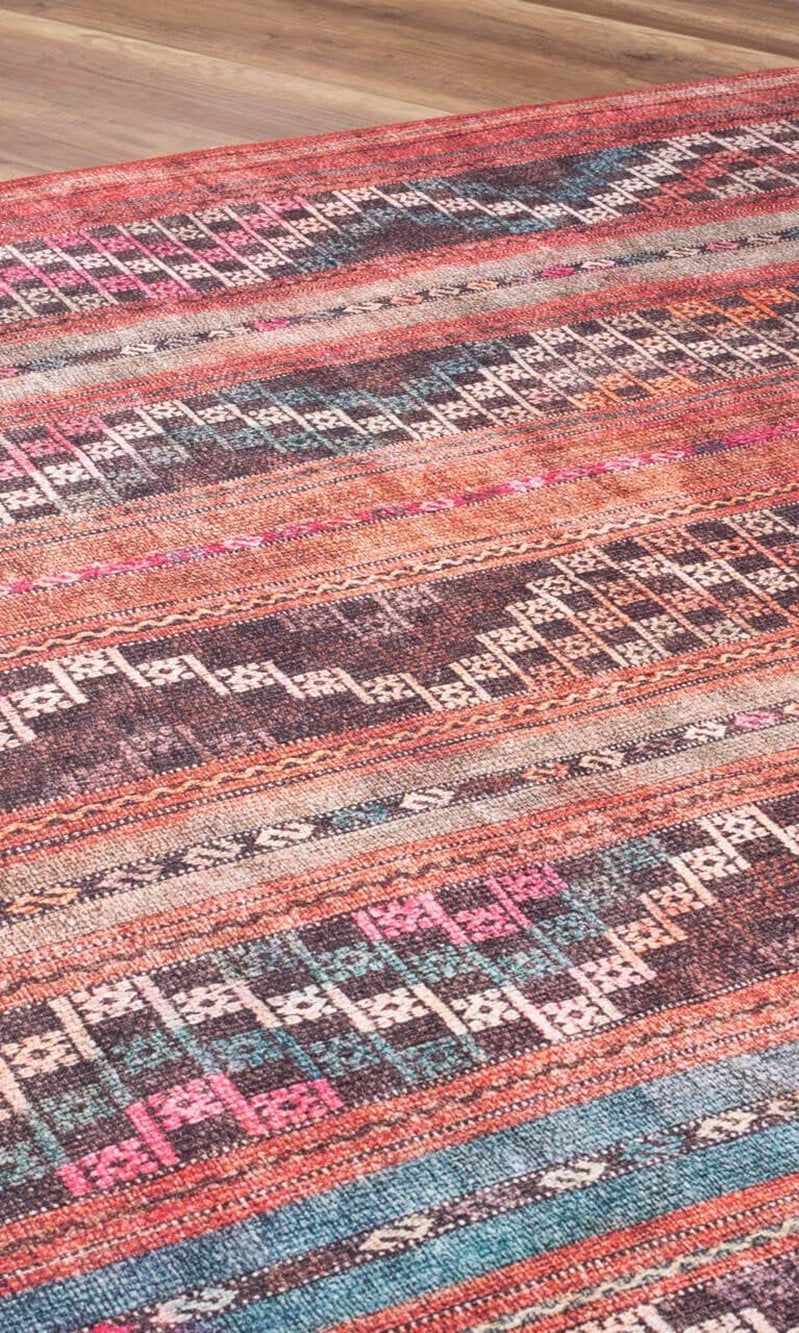 Kala Turkish Red Orange Rug