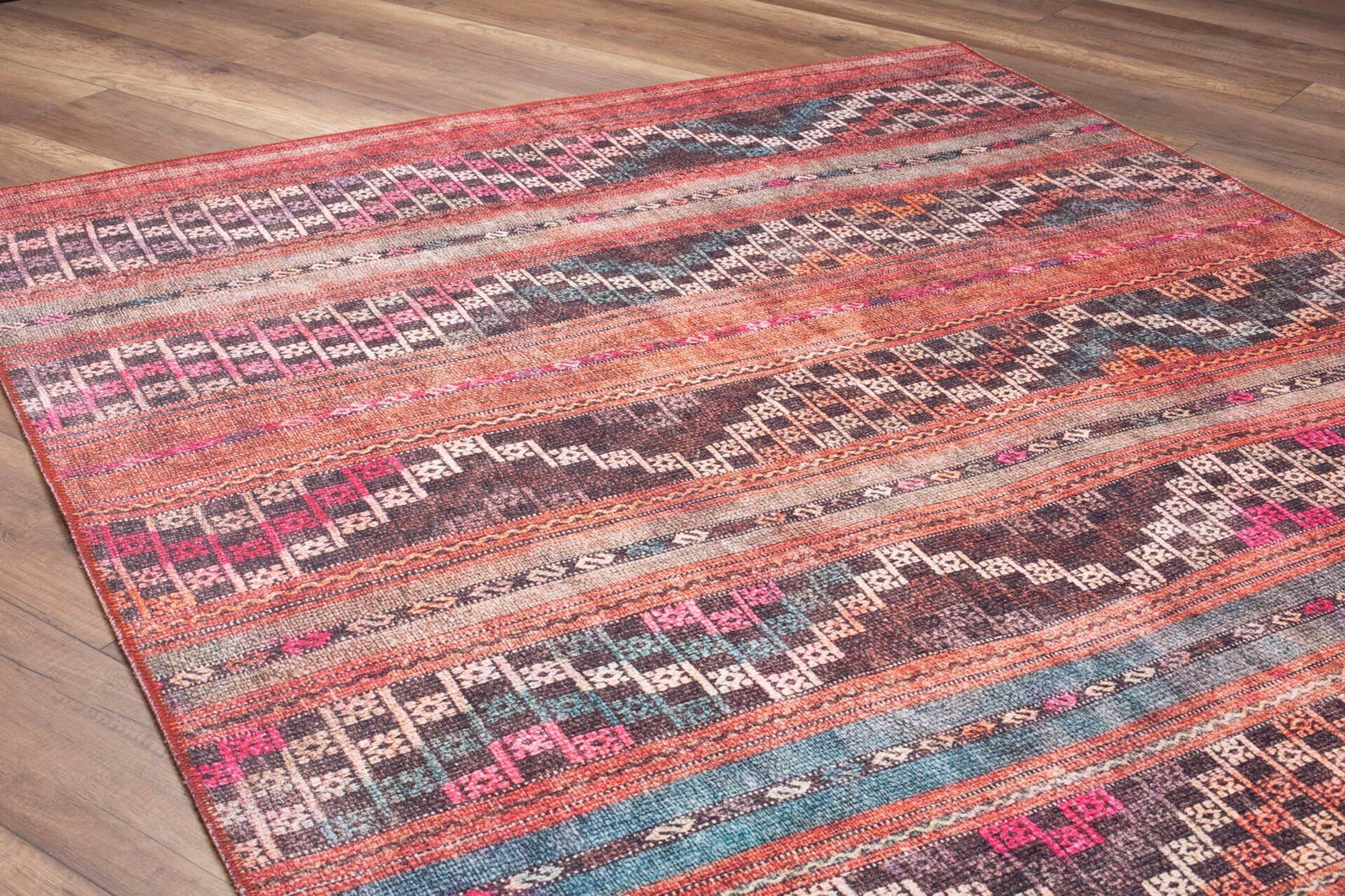 Kala Turkish Red Orange Rug