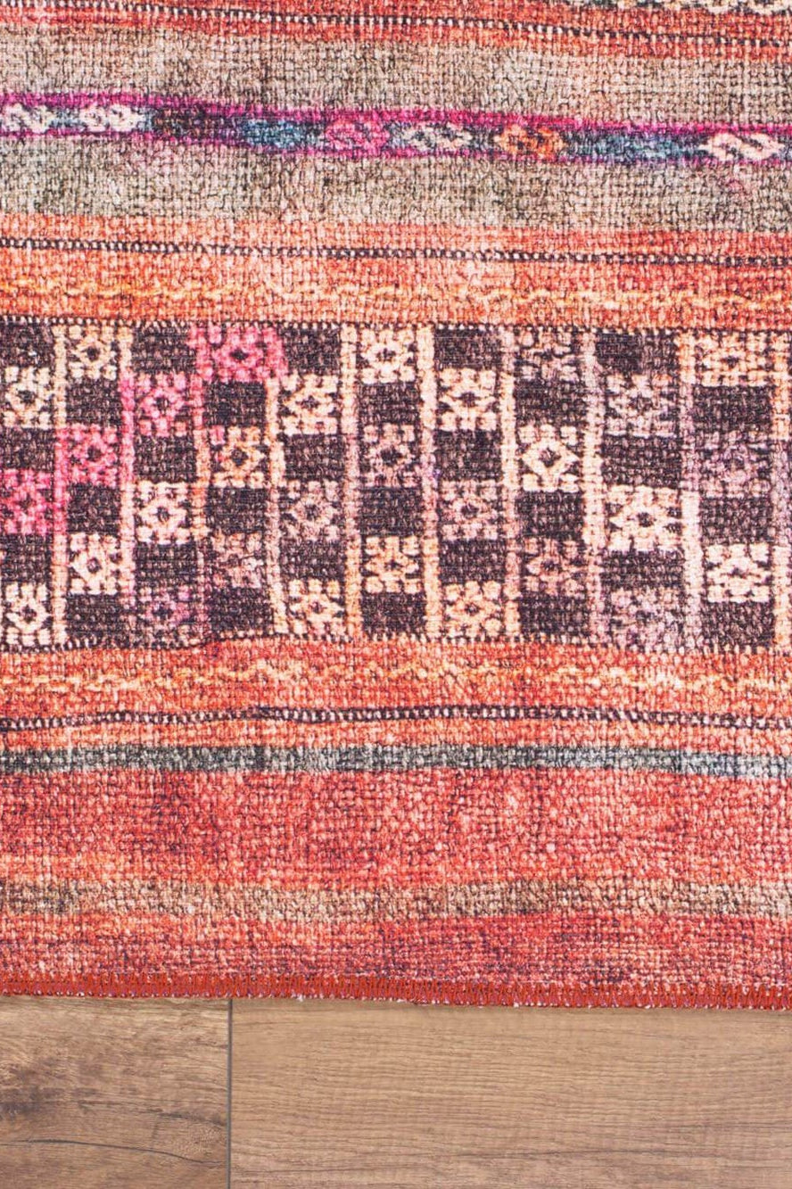 Kala Turkish Red Orange Rug