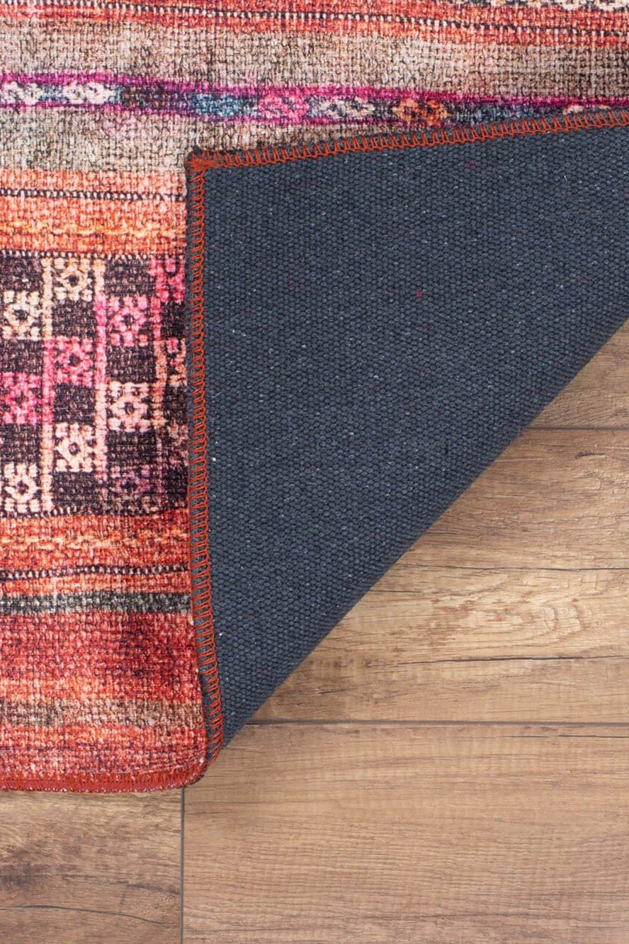 Kala Turkish Red Orange Rug
