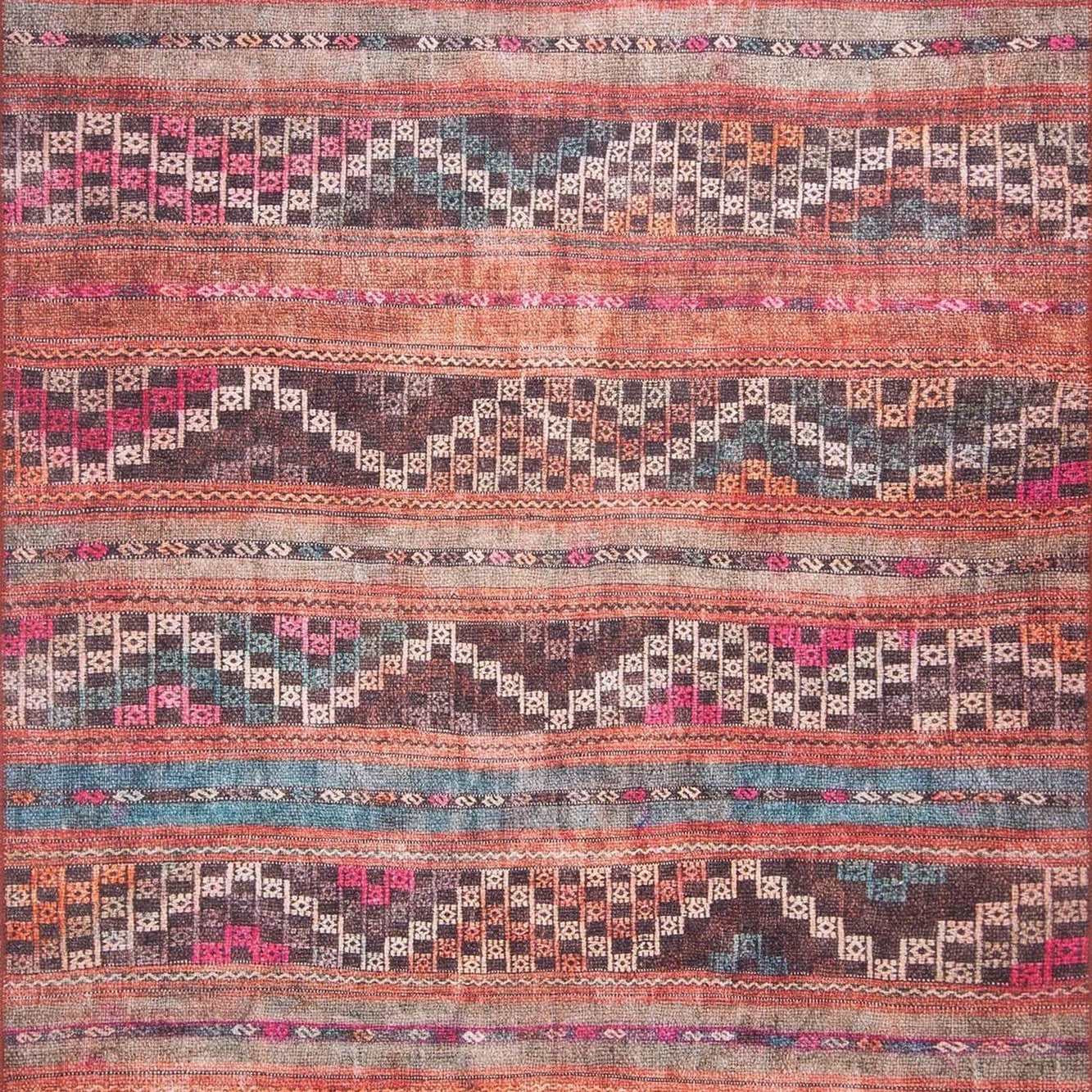 Kala Turkish Red Orange Rug