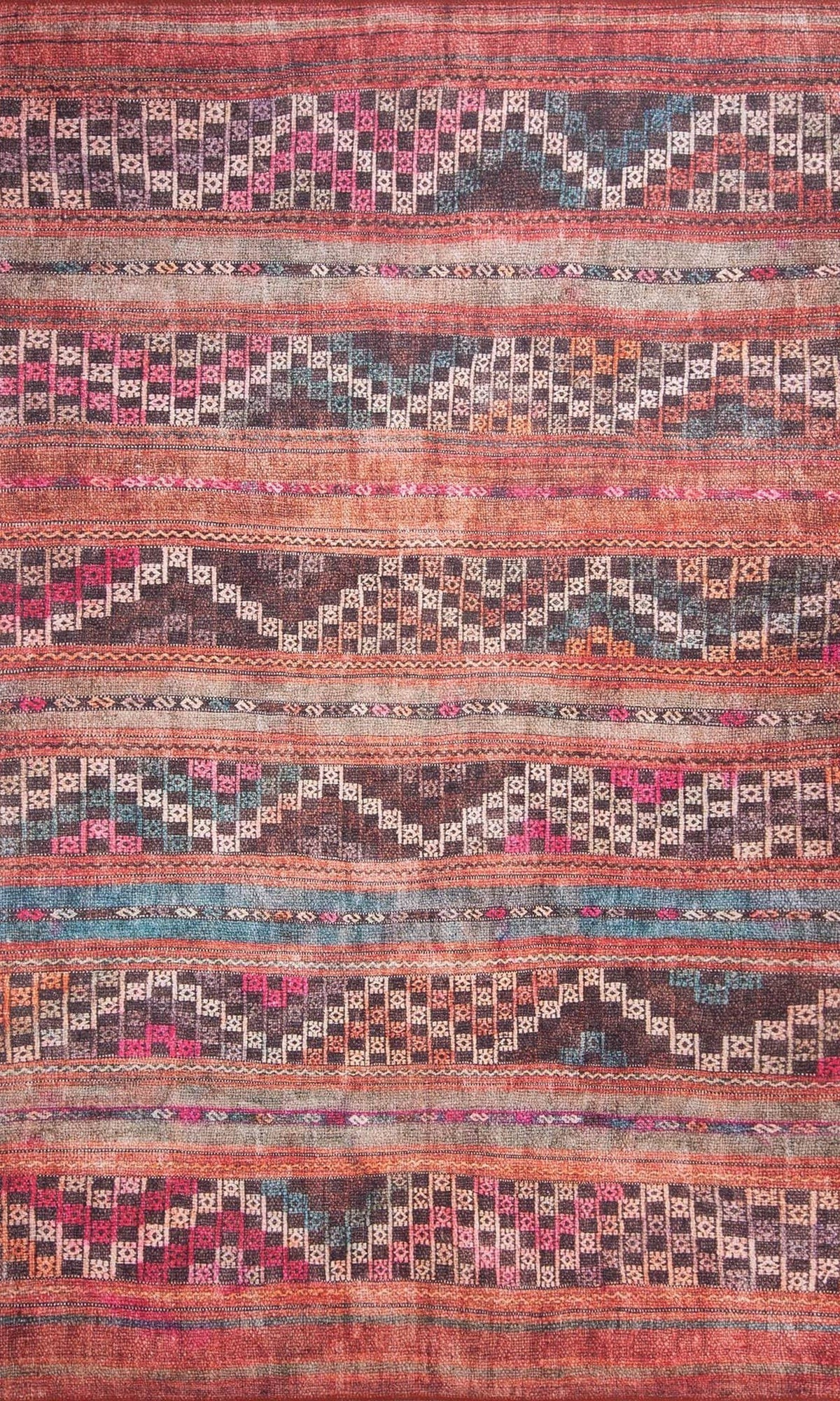 Kala Turkish Red Orange Rug