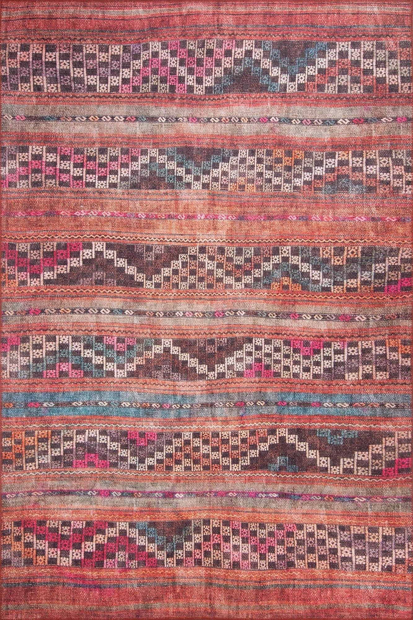 Kala Turkish Red Orange Rug