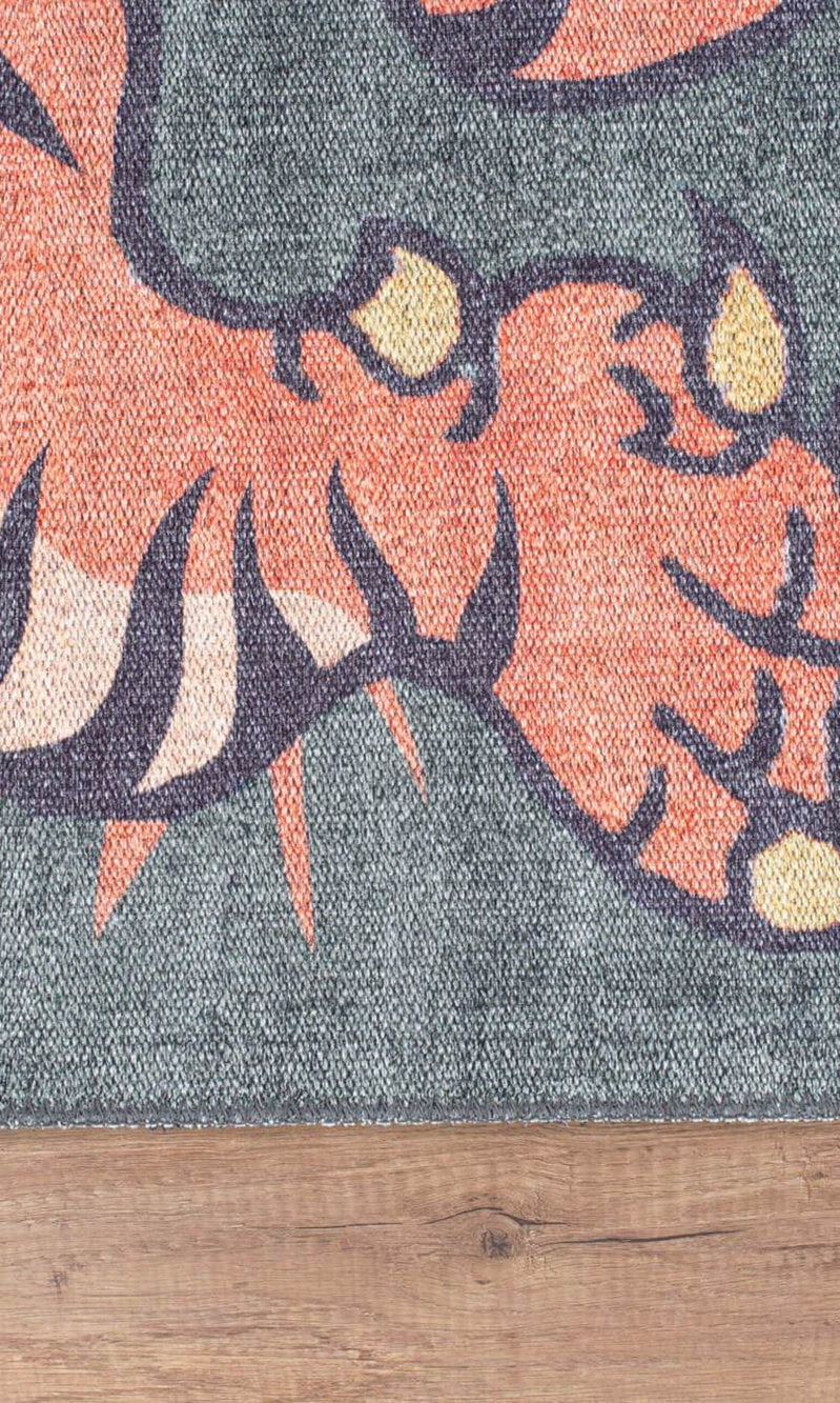 Kaplan Tibetan Tiger Orange & Faded Green Rug