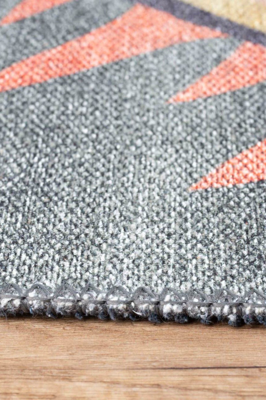 Kaplan Tibetan Tiger Orange & Faded Green Rug