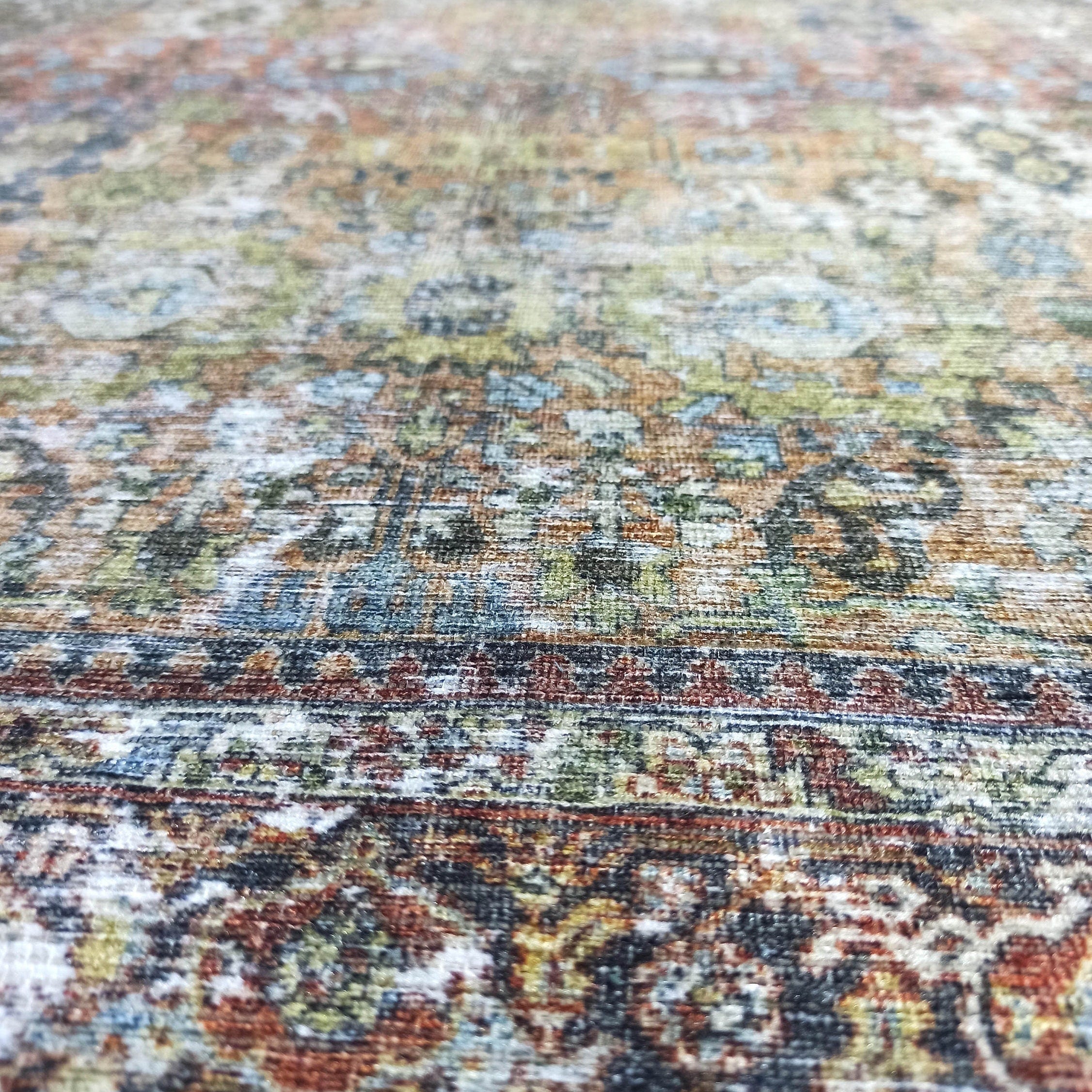 Karmila Rug Oushak Earth Tones Olive Turkish Rug