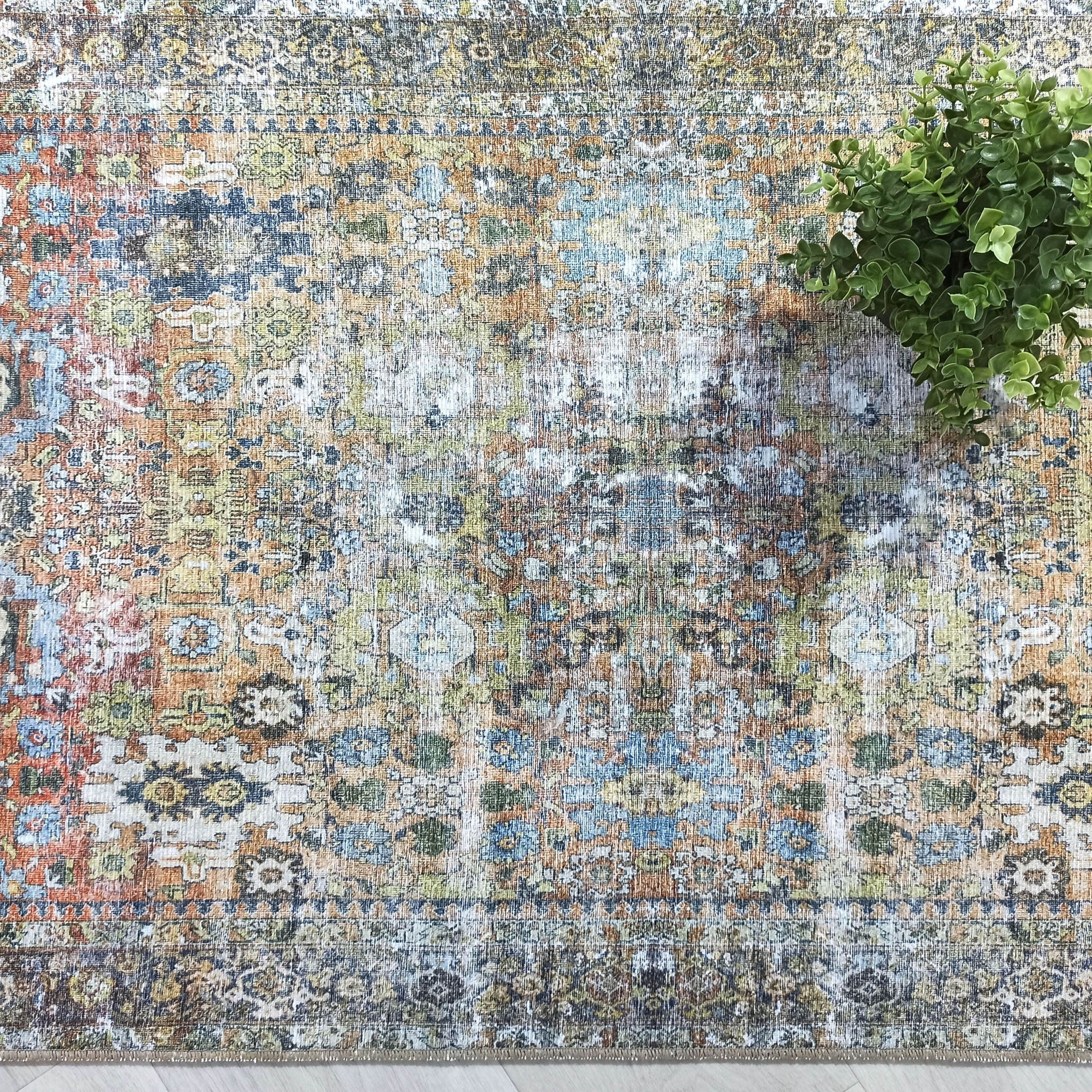 Karmila Rug Oushak Earth Tones Olive Turkish Rug