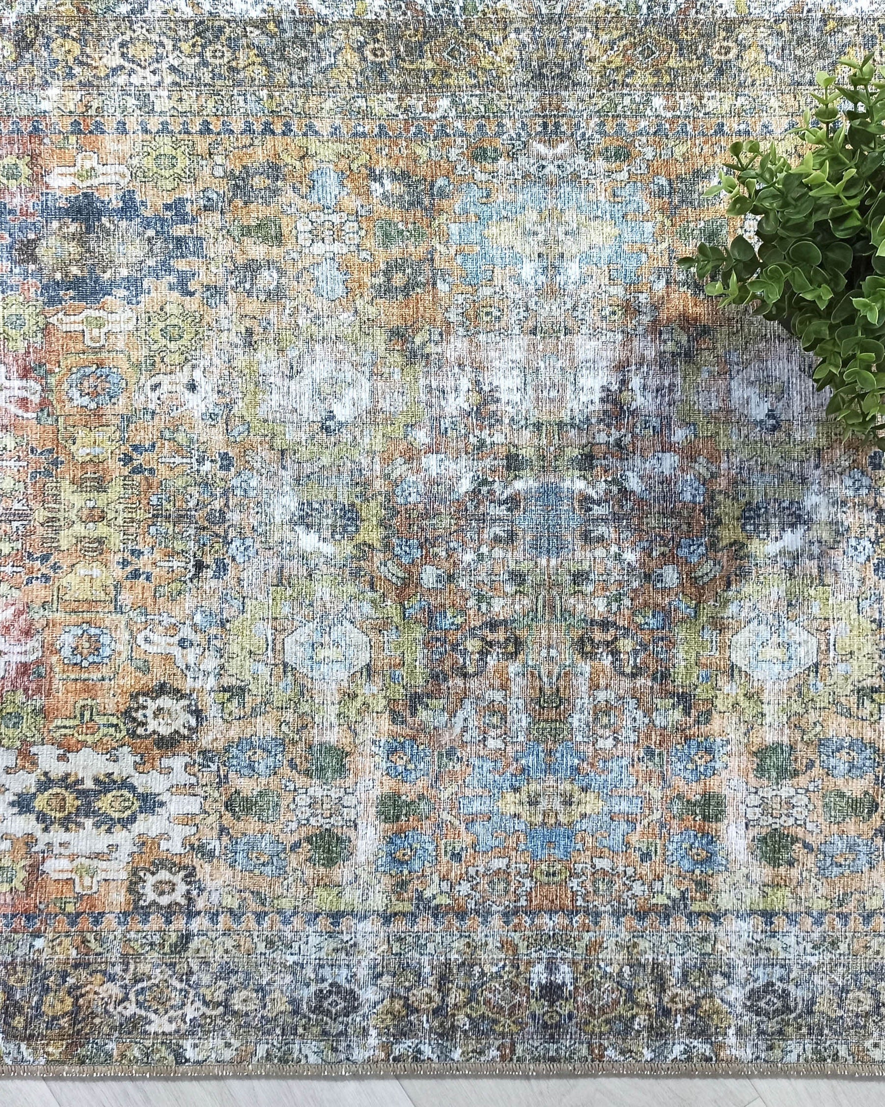 Karmila Rug Oushak Earth Tones Olive Turkish Rug