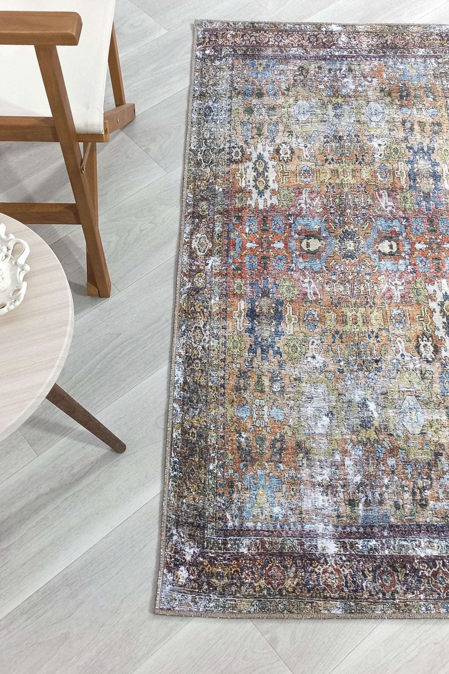 Karmila Rug Oushak Earth Tones Olive Turkish Rug