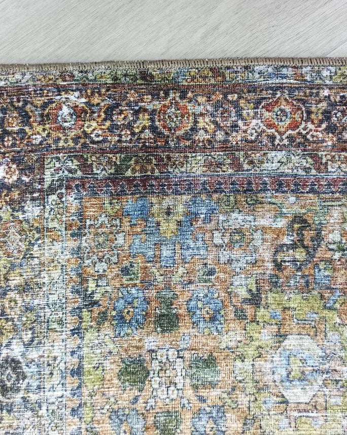 Karmila Rug Oushak Earth Tones Olive Turkish Rug